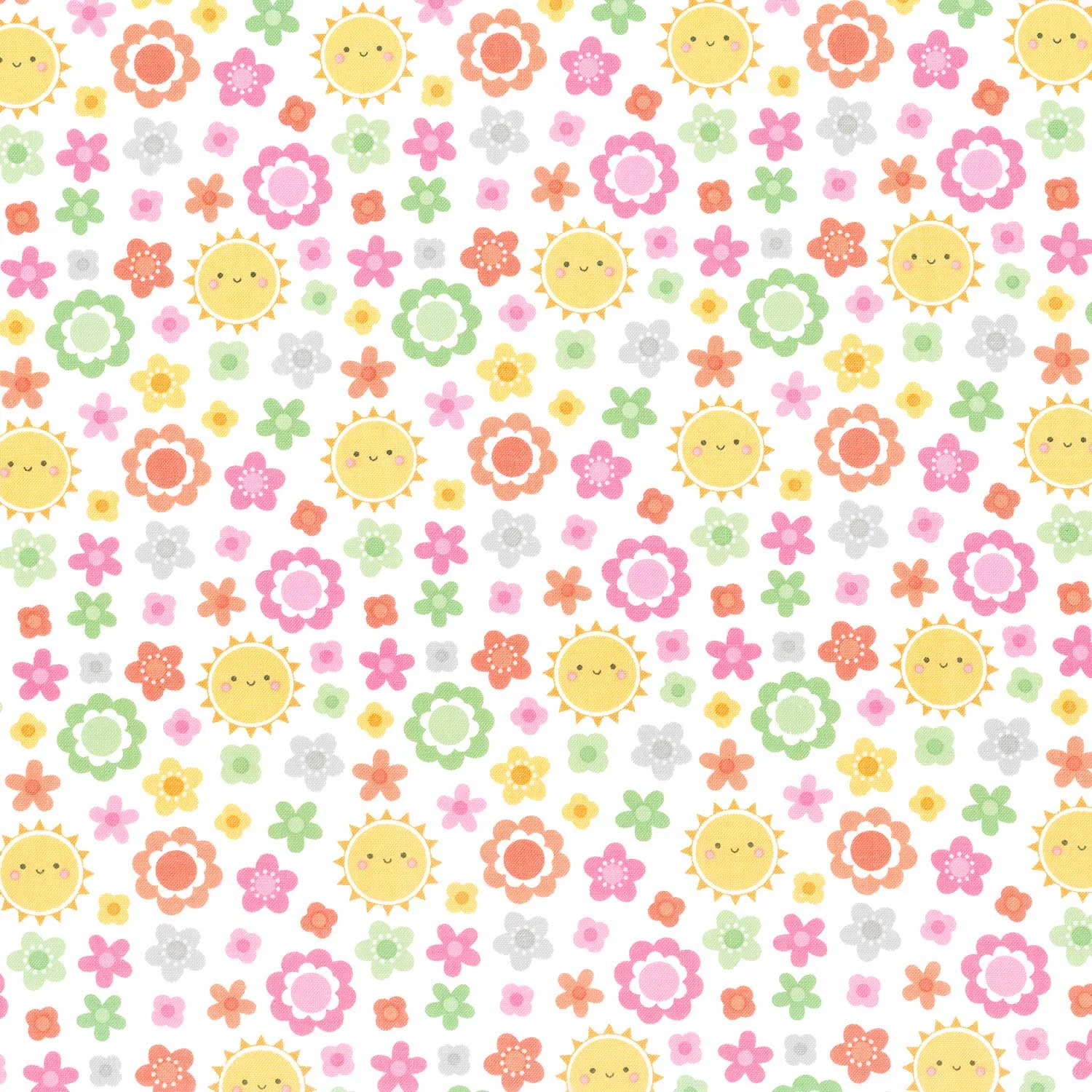 Bundle of Joy - Blossoms White Yardage