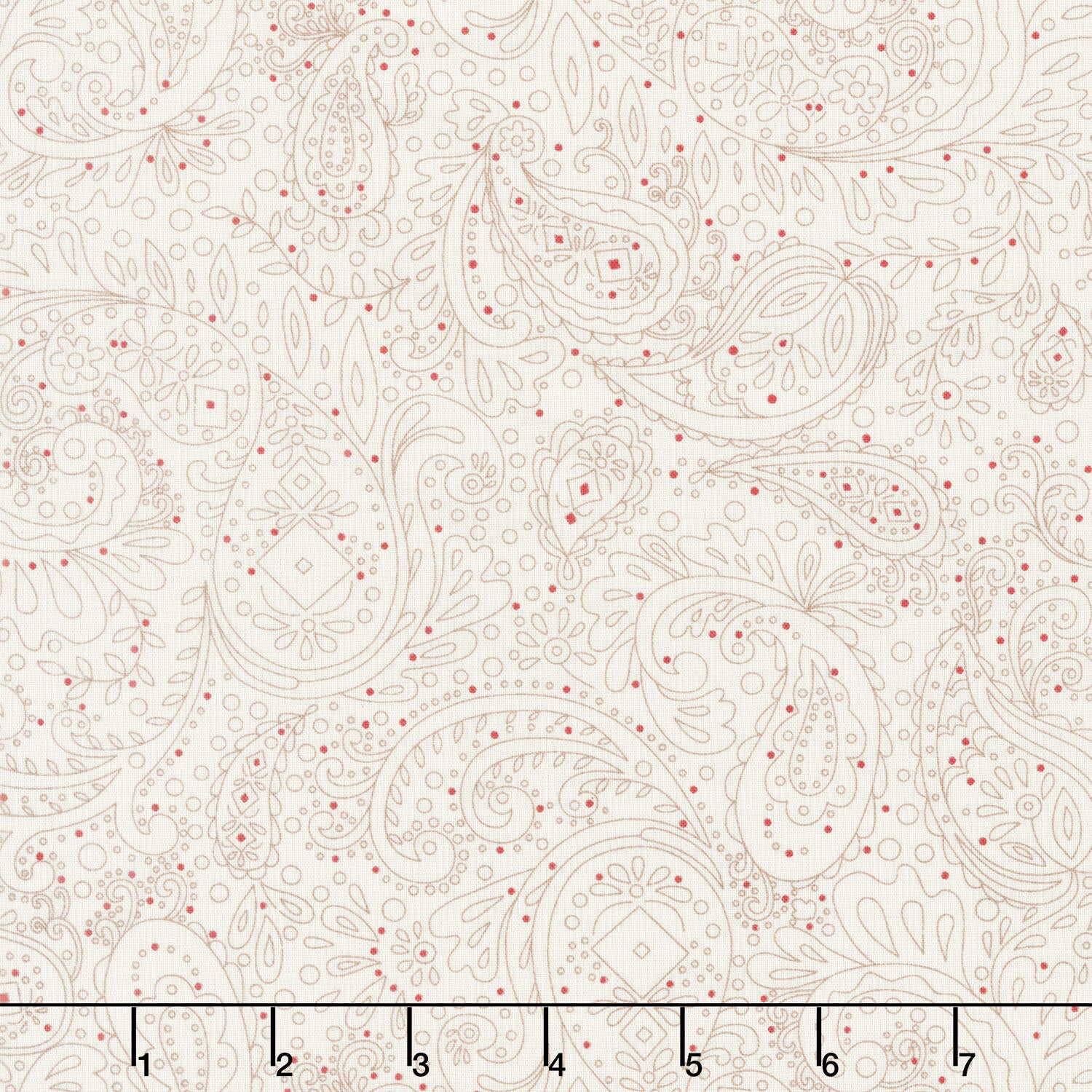 Buttercream and Brickle Bits Basics - Meandering Paisley Cream Yardage