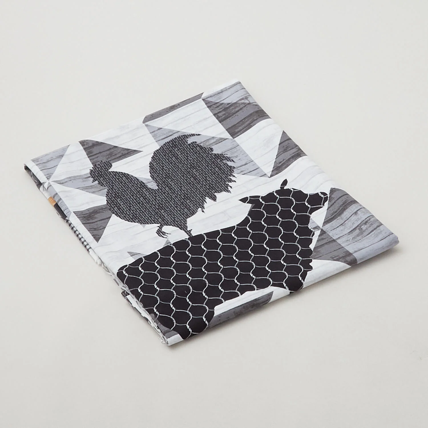 Buttermilk Farmstead - Stacked Farm Animals Black Fabric Panel - Image 3