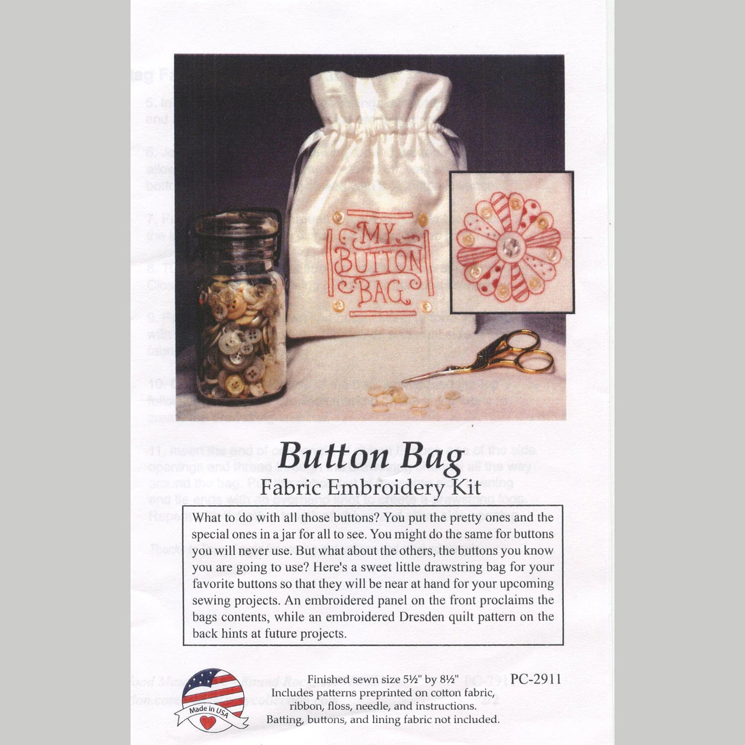 Button Bag Embroidery Kit - Image 4