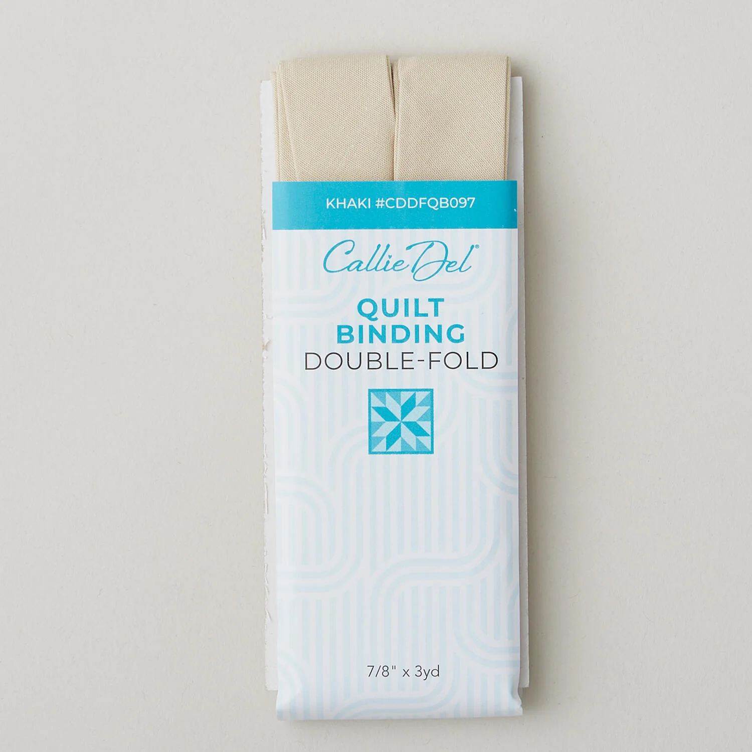Callie Del Double Fold Quilt Binding 7/8" x 3yd - Khaki - Image 2