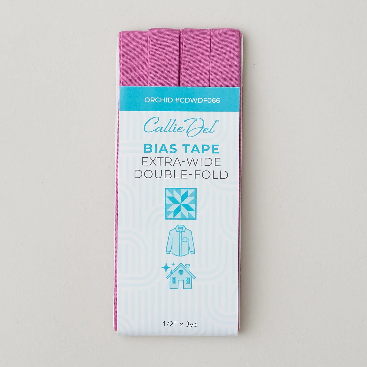 Callie Del Extra Wide Double Fold Bias Tape 1/2" x 3yd - Orchid - Image 2