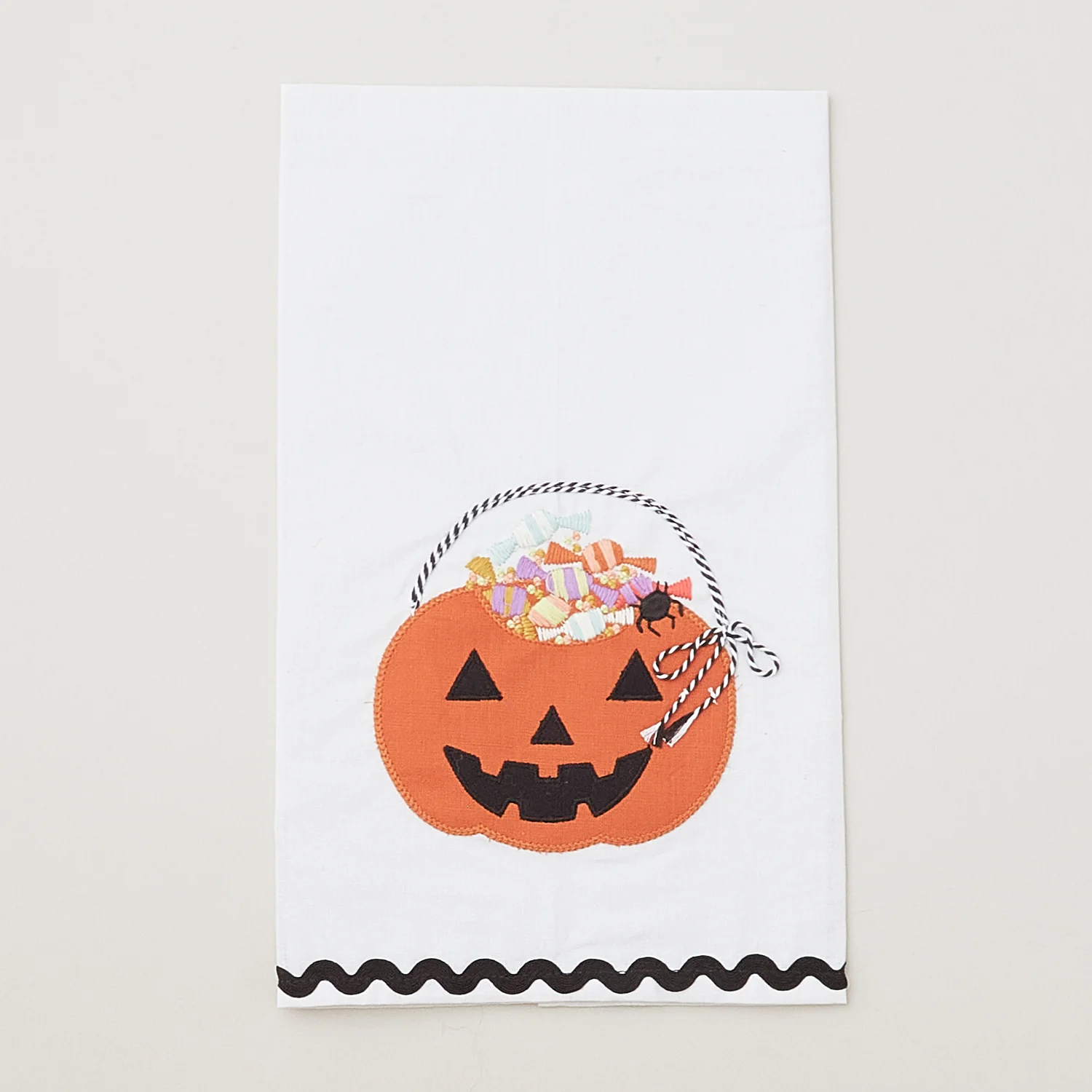 Candy Pumpkin Pail Tea Towel