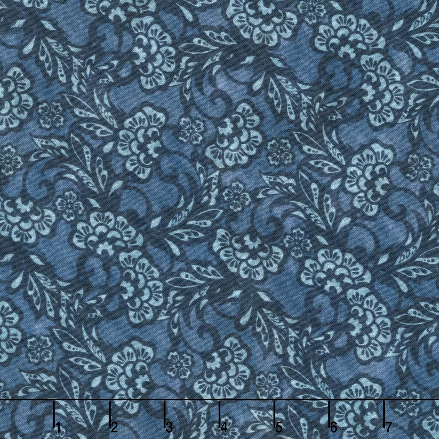 Carpet Bag Romance - Tonal Blue Yardage