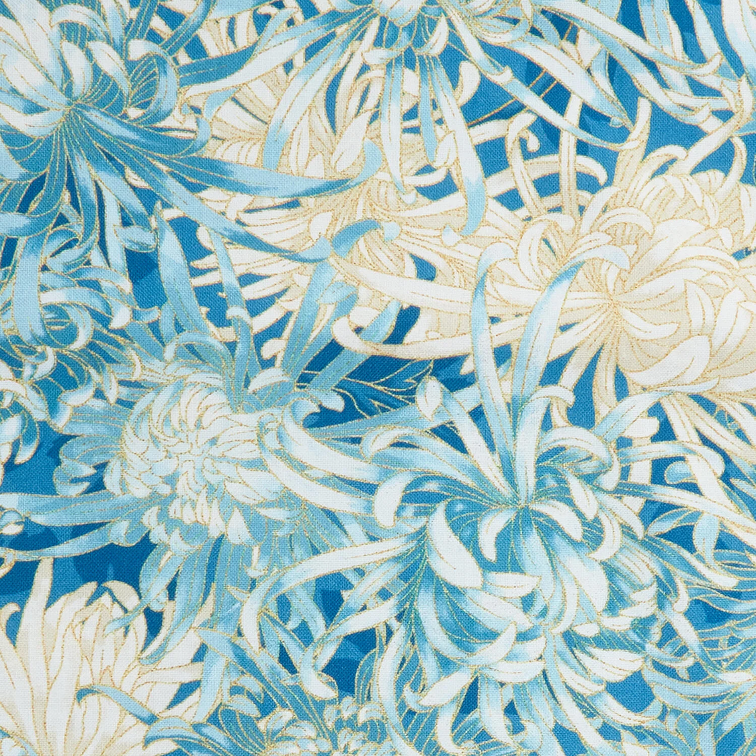 Catherine Favorites - Lagoon Flowers Metallic 2 Yard Cut - Image 2