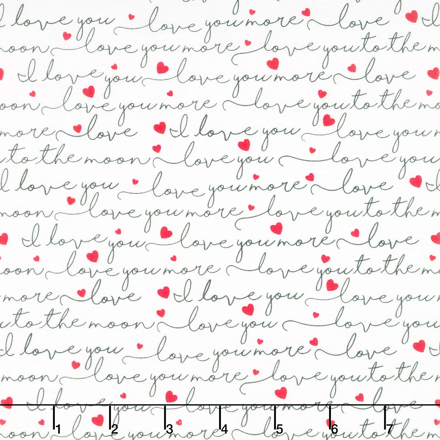 Cats - Love Quote Scripts White Yardage