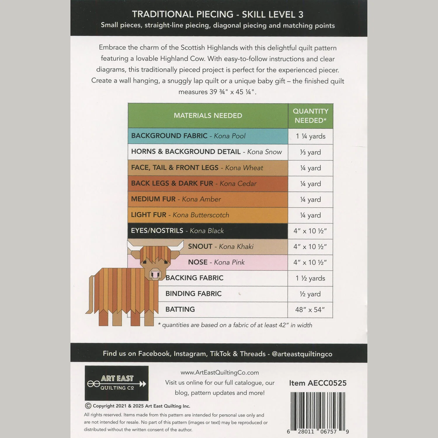 Cattle Call - A Highland Coo Quilt Pattern - Image 2