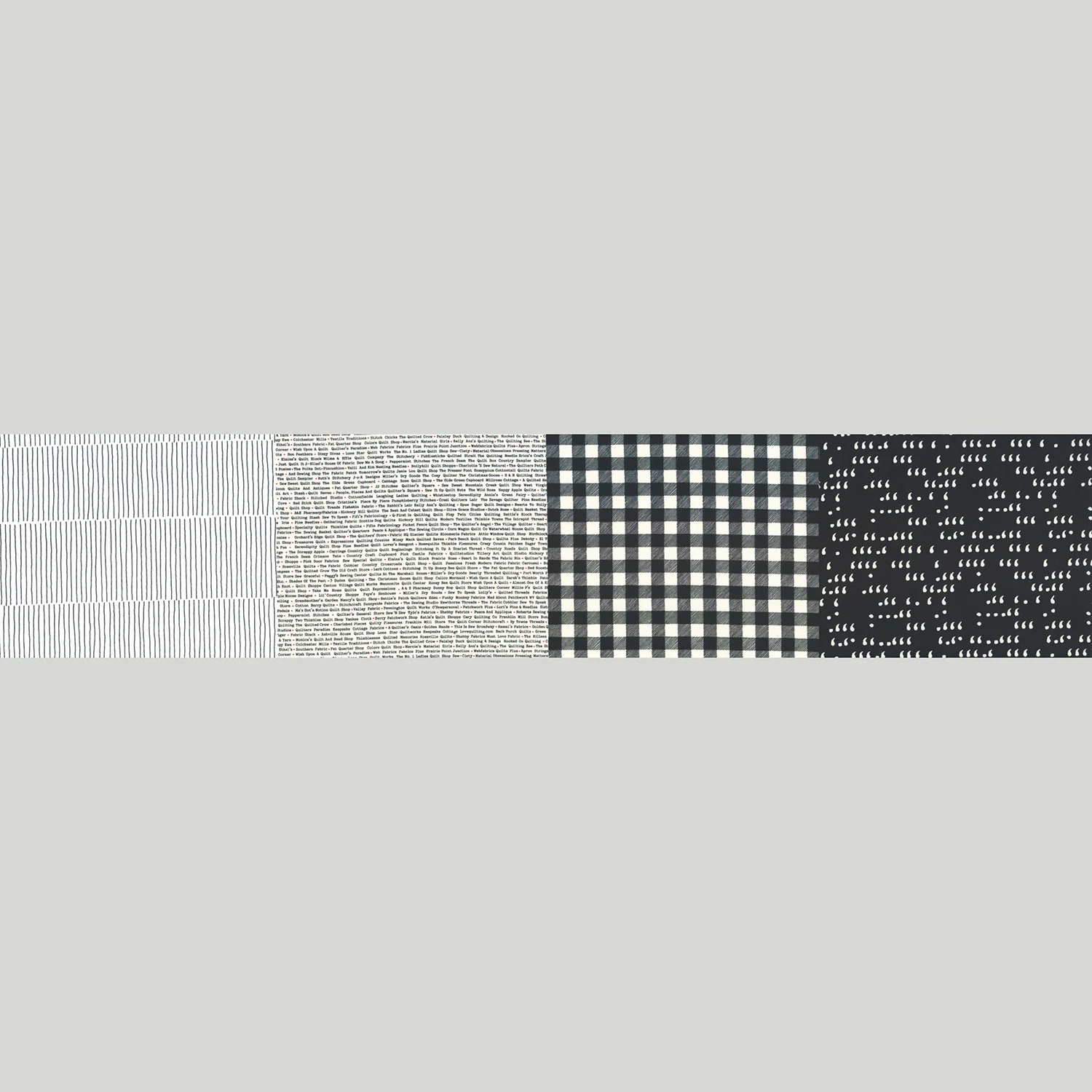 Celebrating 50 Years of Moda - Four In One Blender Print Black And White Yardage - Image 2