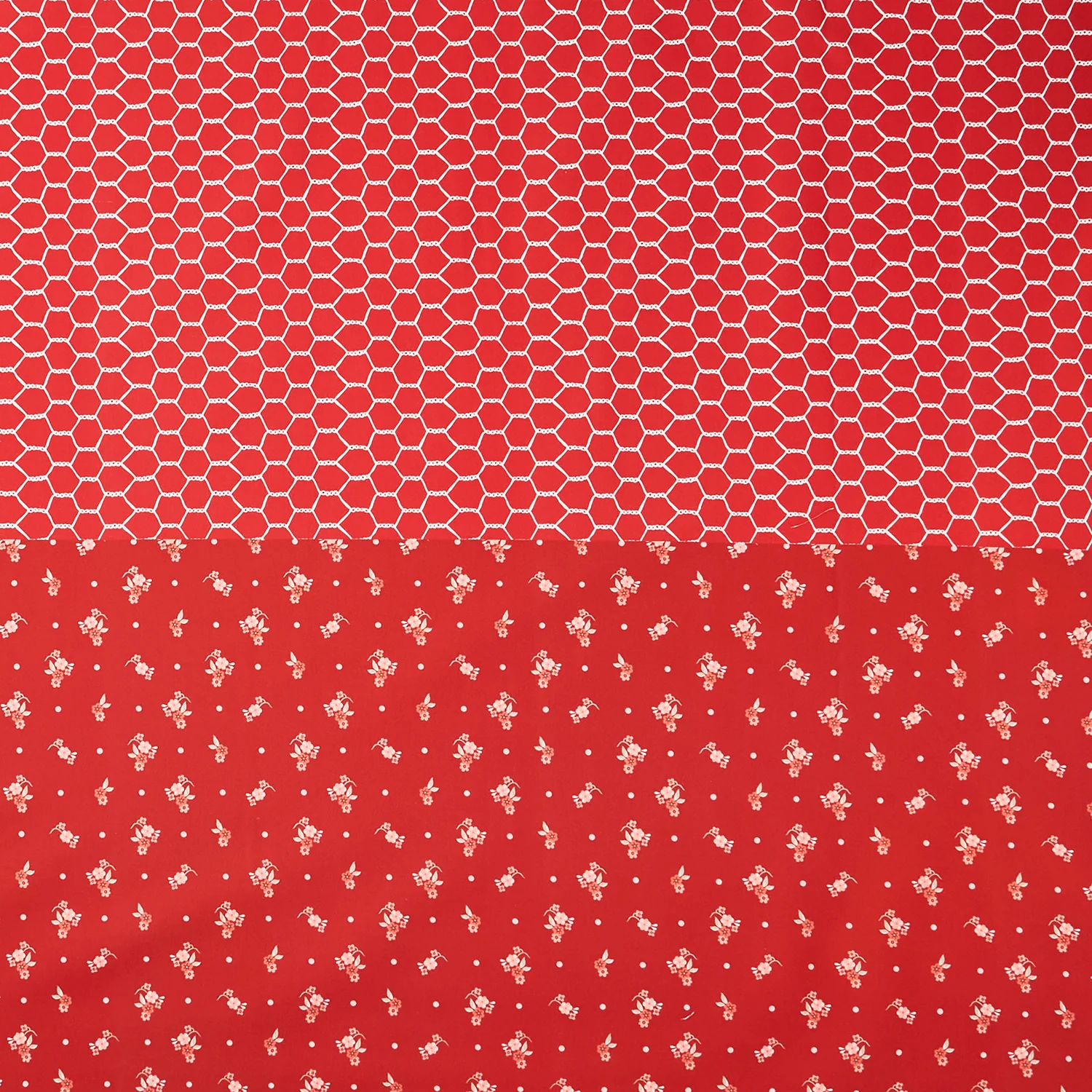 Celebrating 50 Years of Moda - Four In One Blender Print Red Yardage