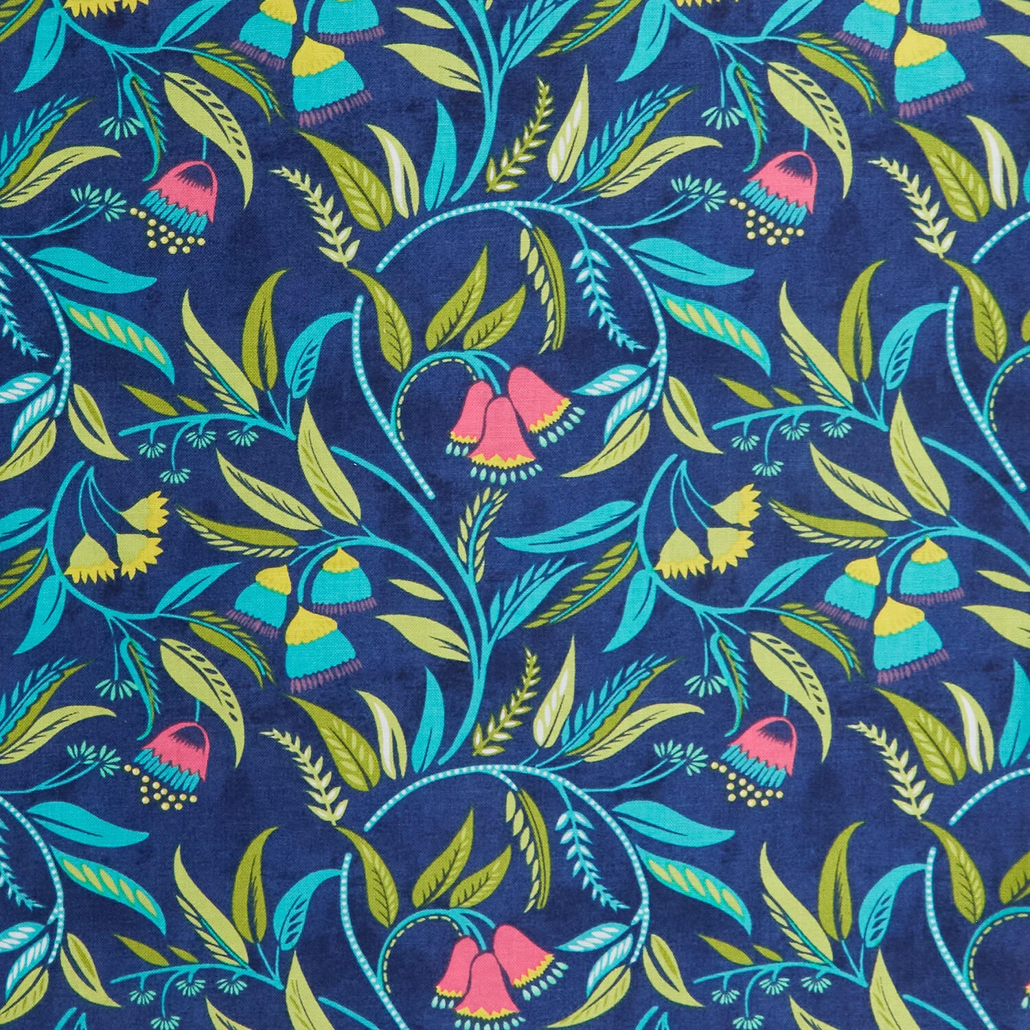Chalk Garden - Dancing Flowers Navy 2 Yard Cut - Image 2