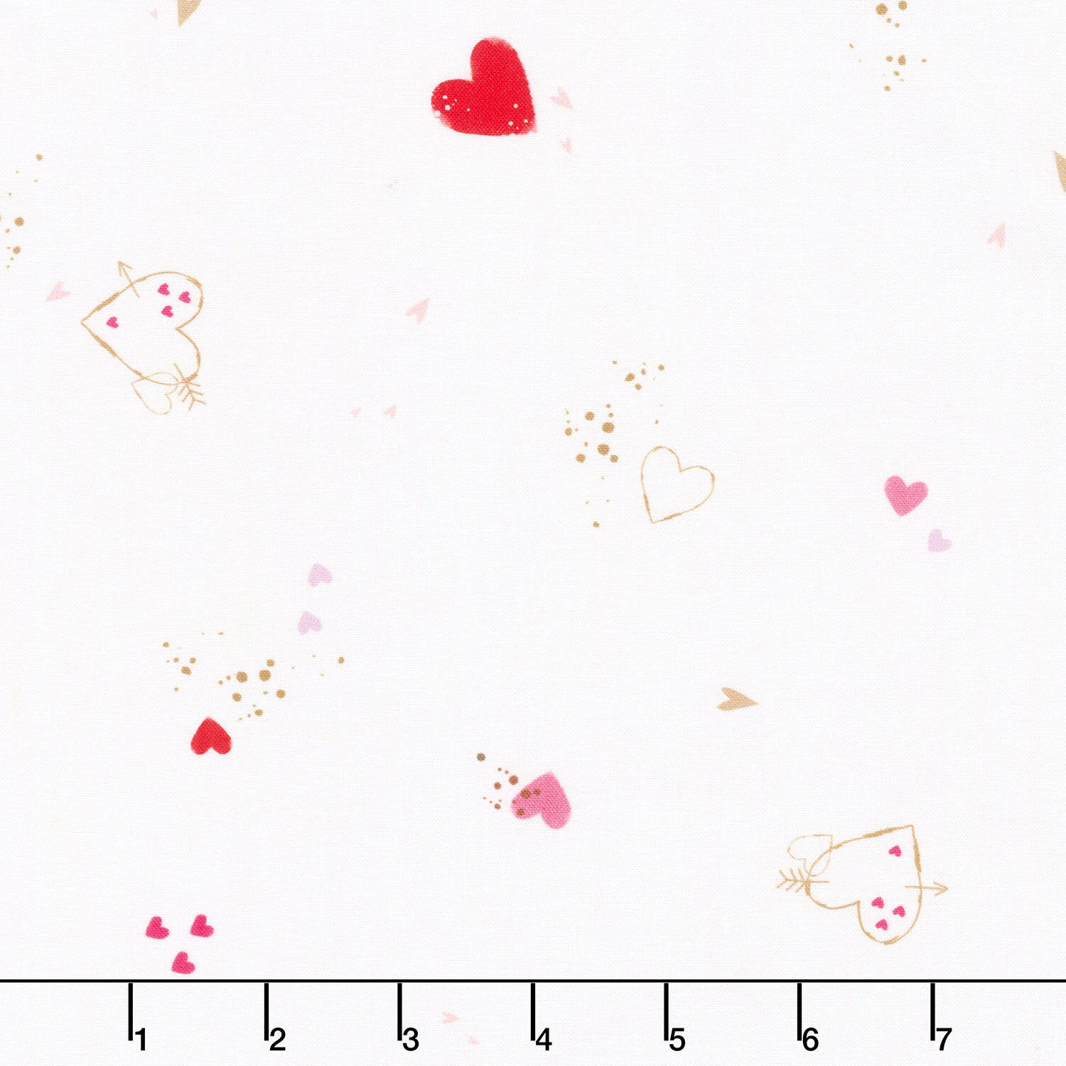 Charming Love - Scattered Small Hearts Sweet Yardage