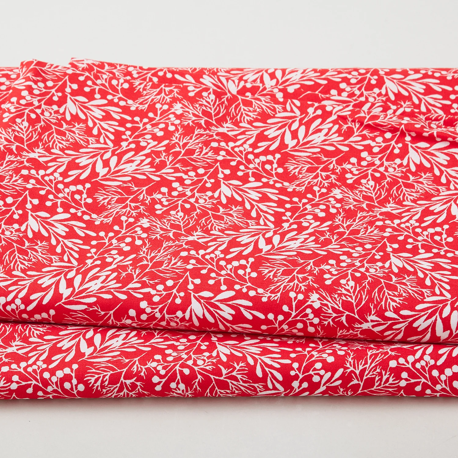 Christmas Colors - Branches Red 108" Wide Backing 3 Yard Cut
