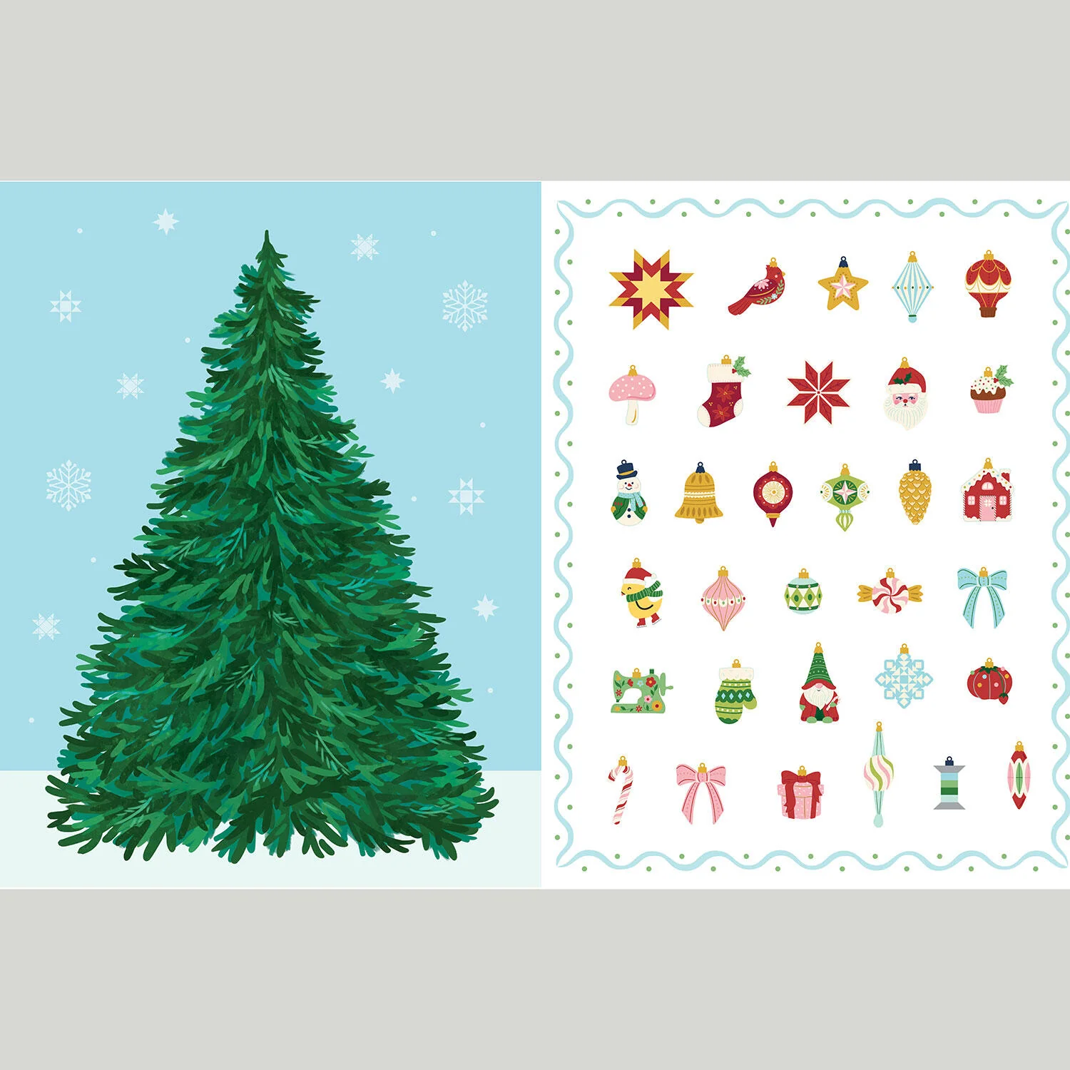 Christmas In Quilt Town - Christmas Tree And Ornament Panel - Image 4