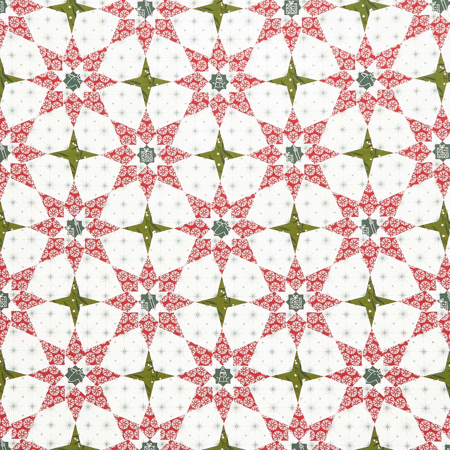 Christmas is in Town - Christmas Stars Cheater Print Cream Yardage