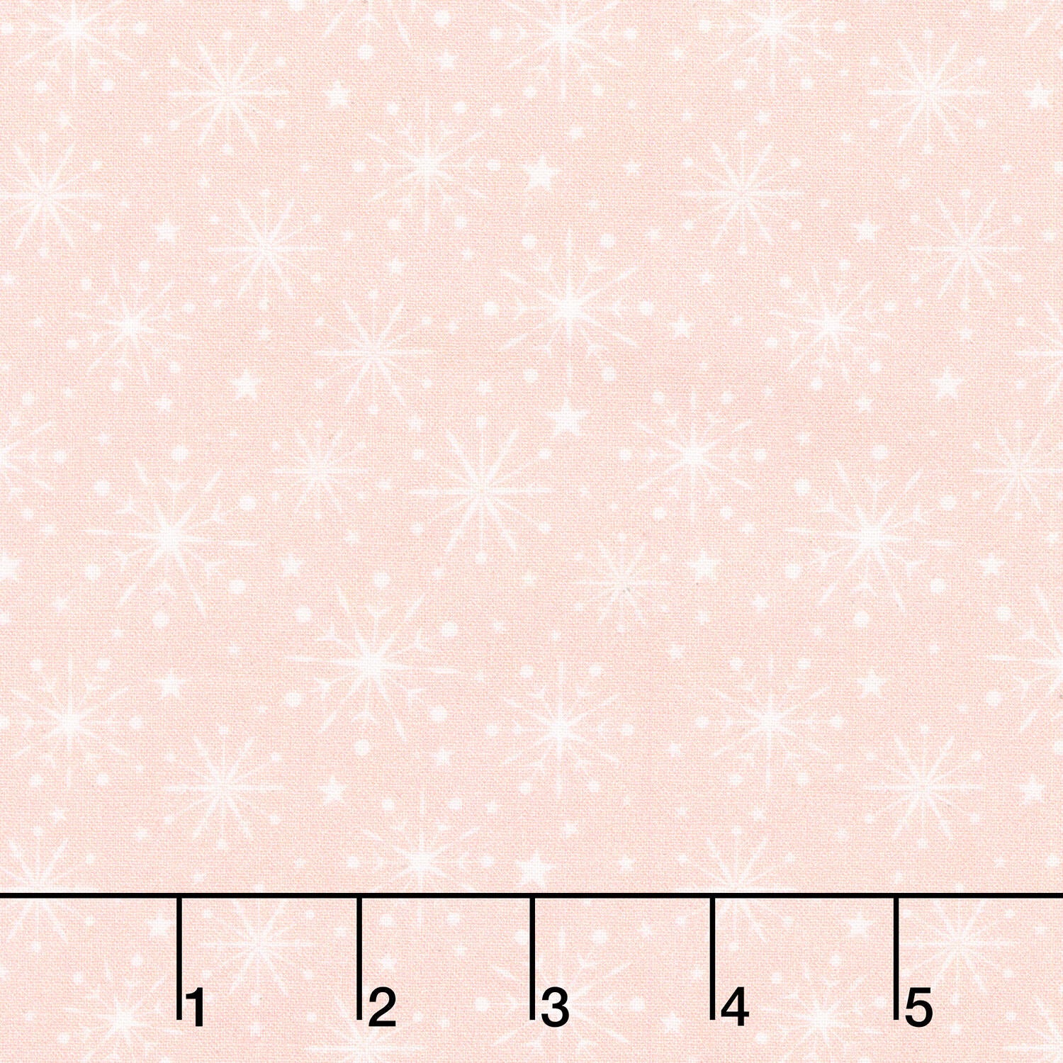 Christmas Magic - Snowflakes and Stars Pink Yardage