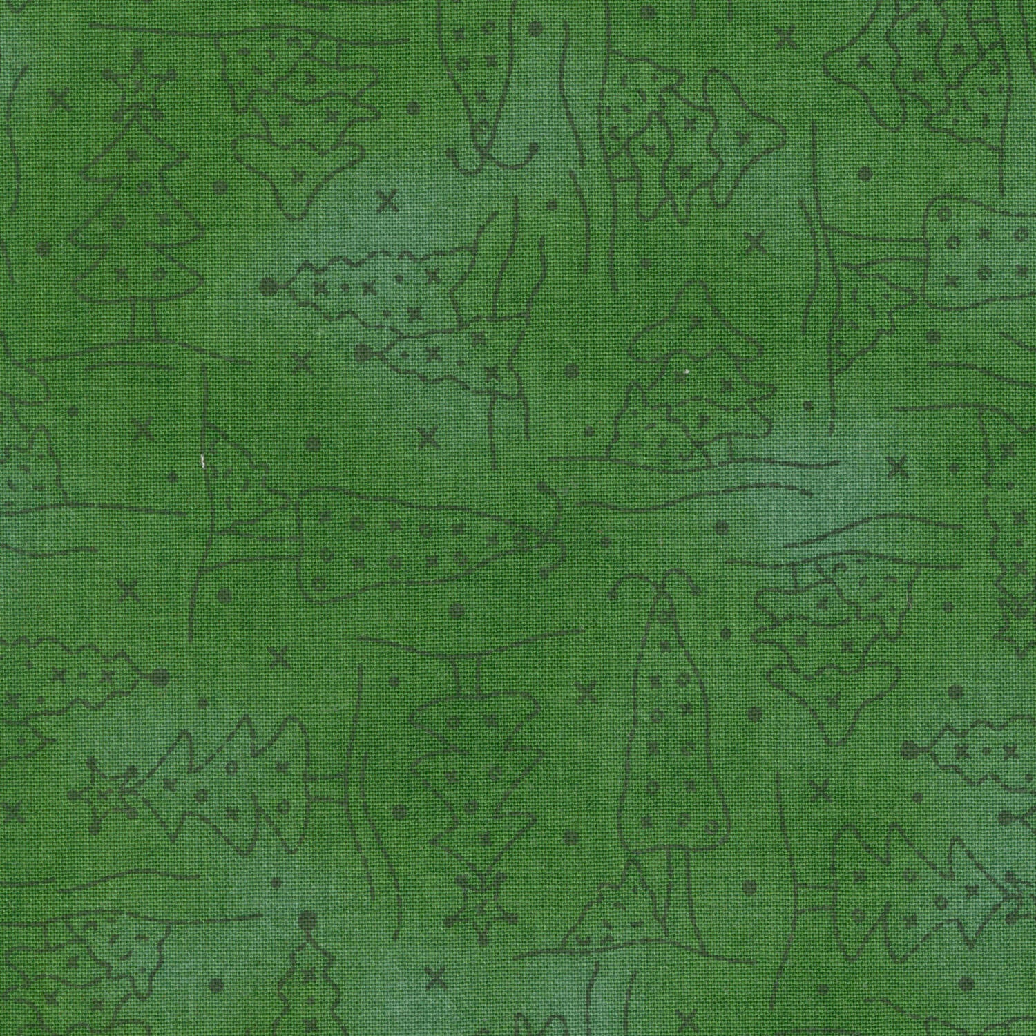Christmastime - Christmas Trees Green Yardage