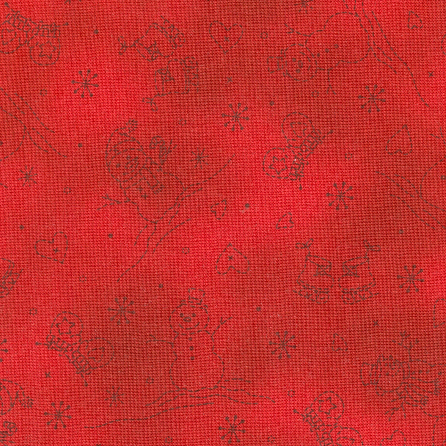 Christmastime - Snowmen Red Yardage