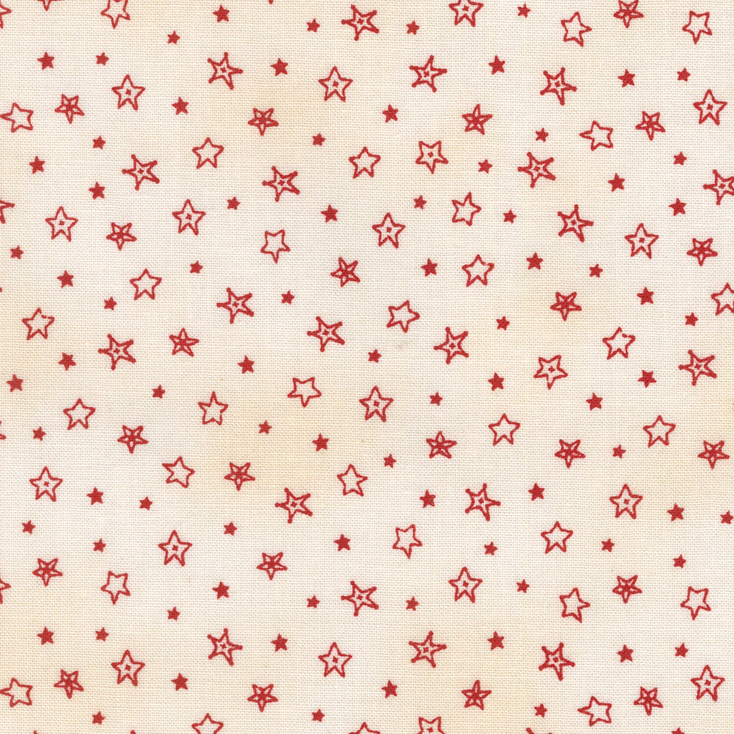 Christmastime - Stars Cream Red Yardage