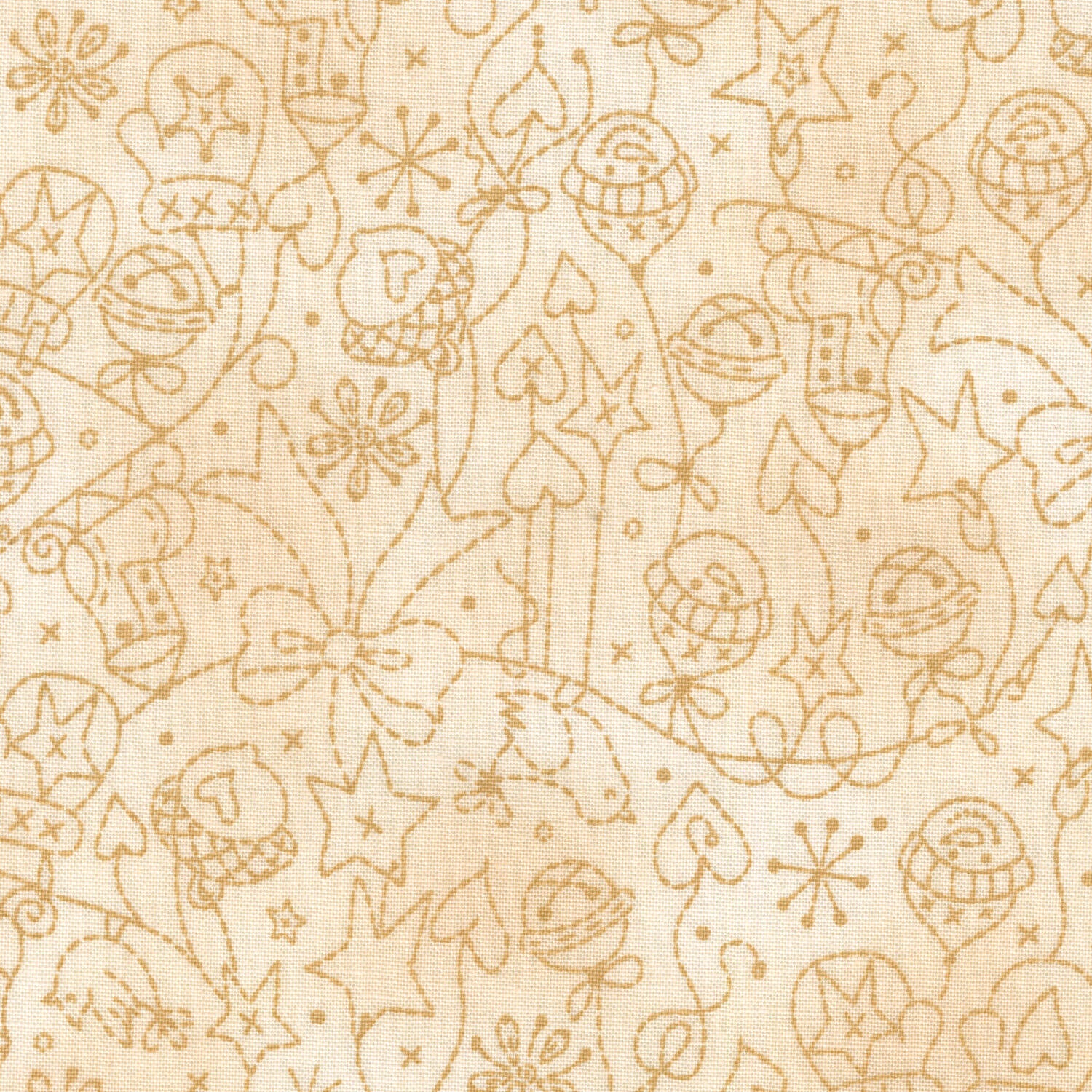 Christmastime - Tree Decorations Cream Yardage