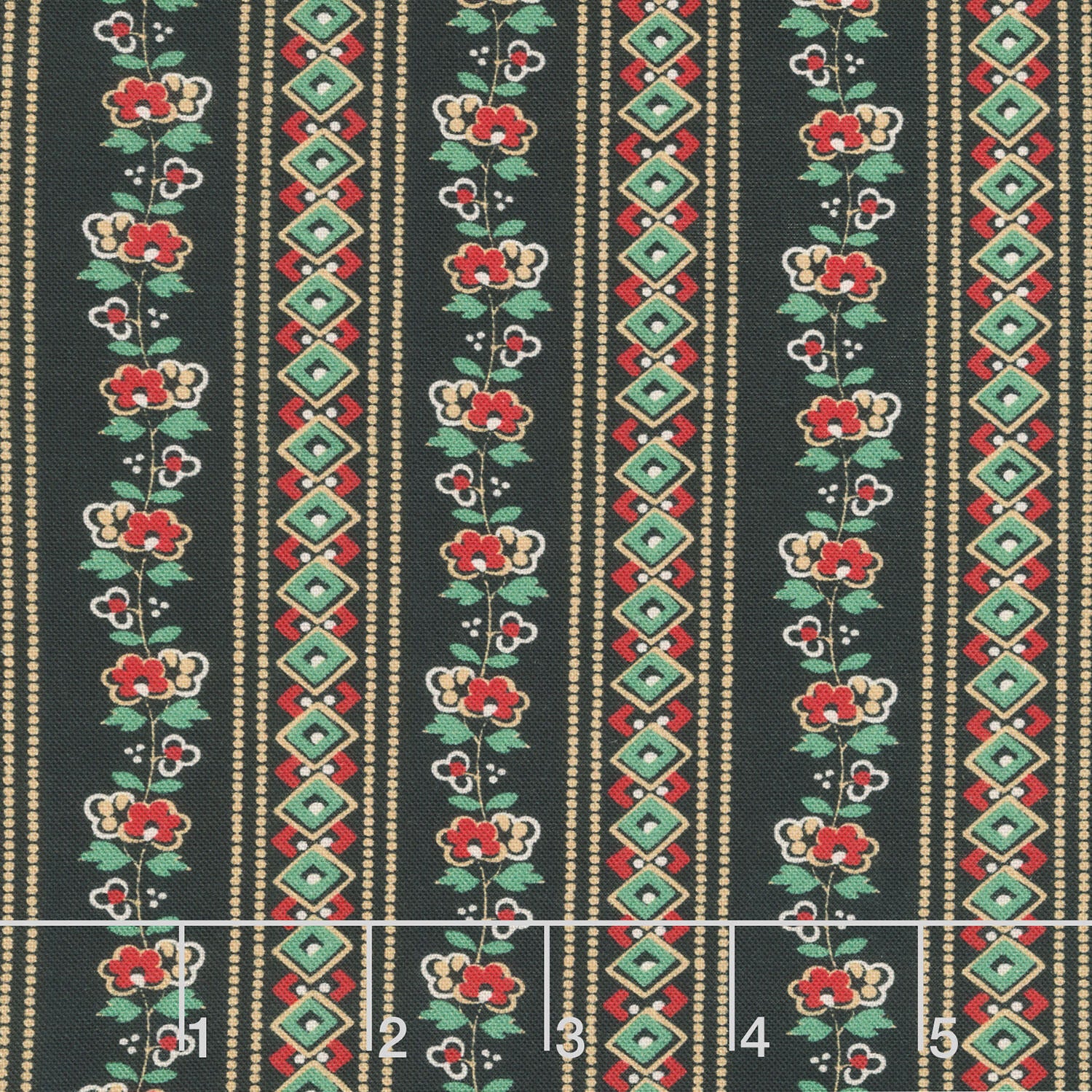 Circa - Turkey Red Meander Black Yardage