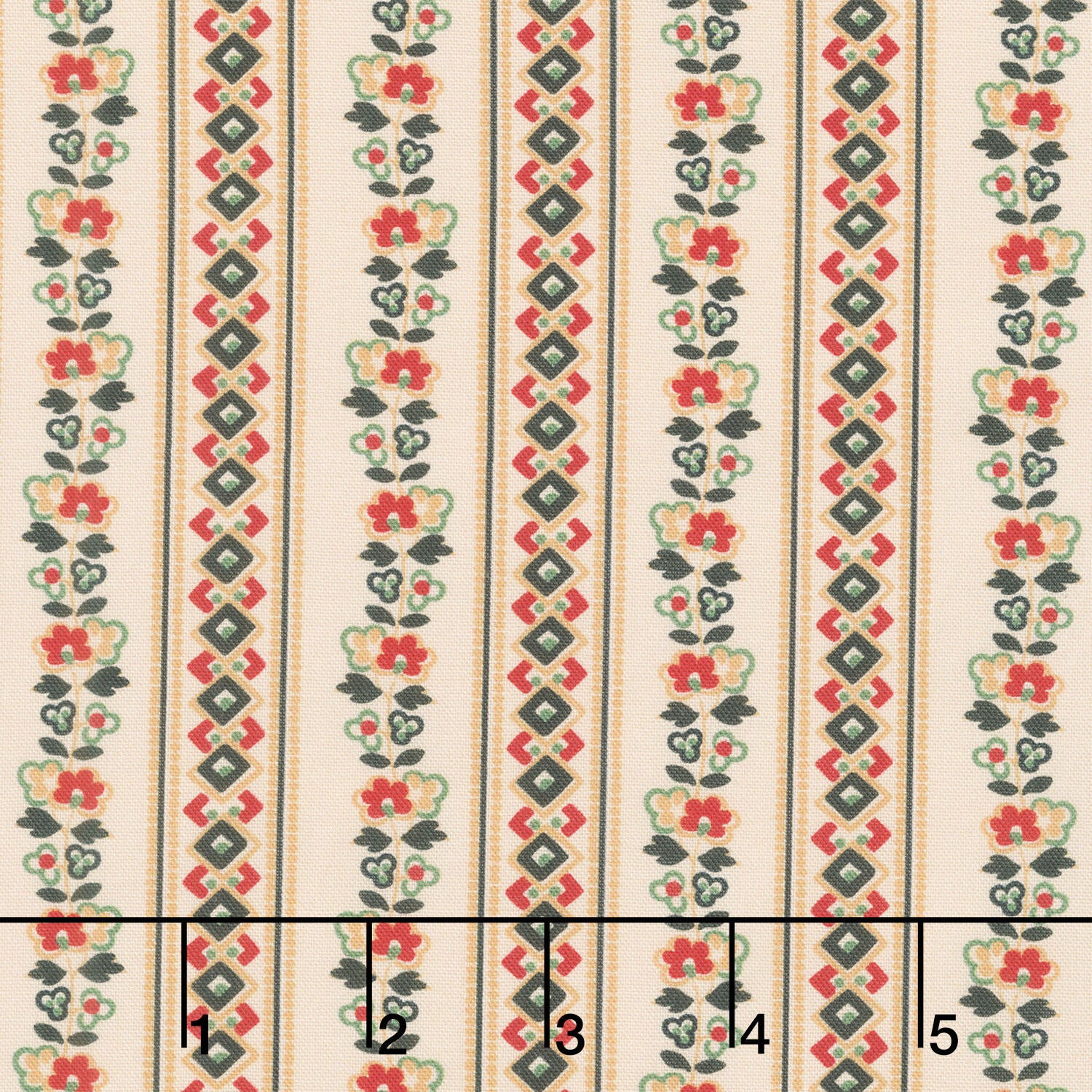 Circa - Turkey Red Meander Cream Yardage
