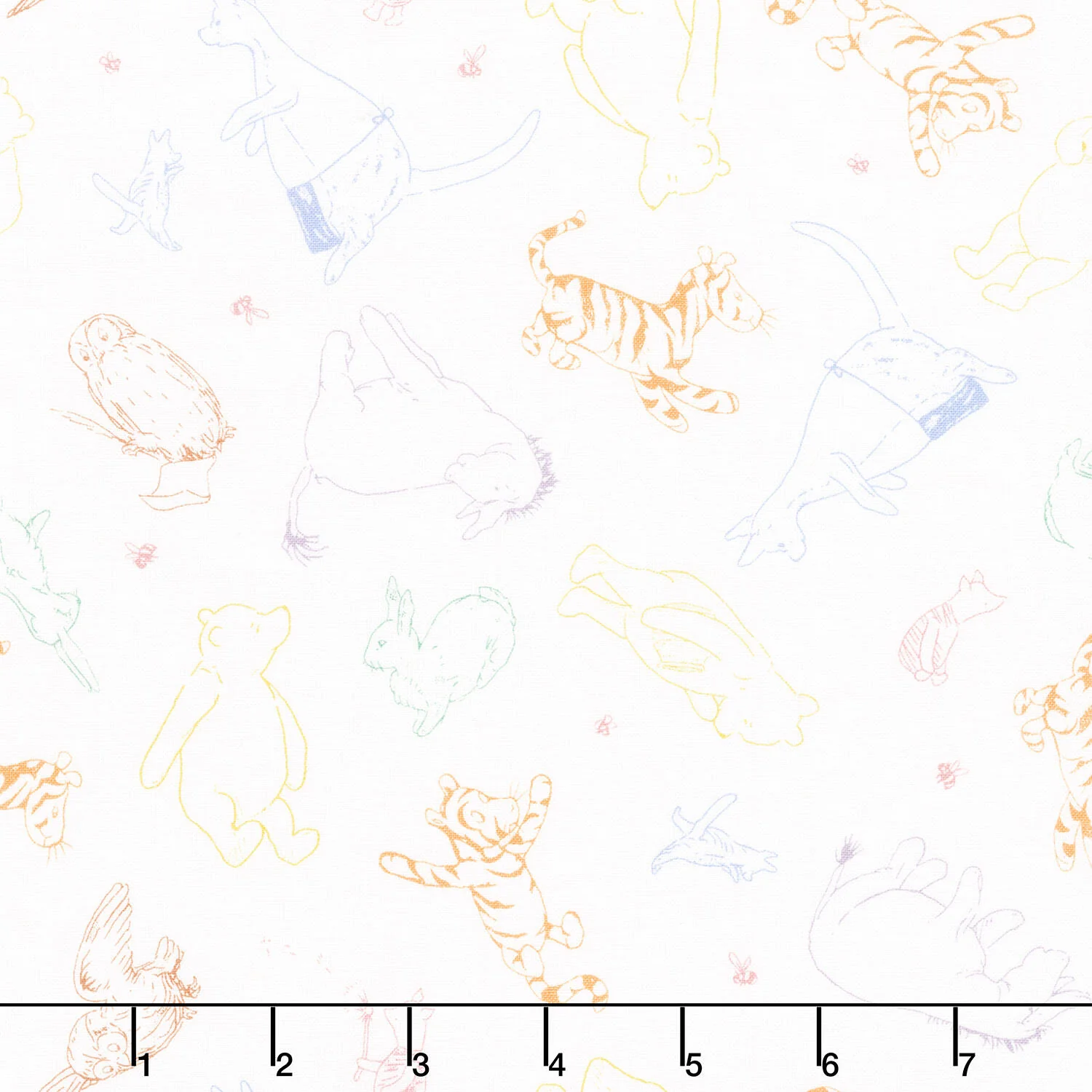 Classic Winnie - Character Drawings Multi Yardage