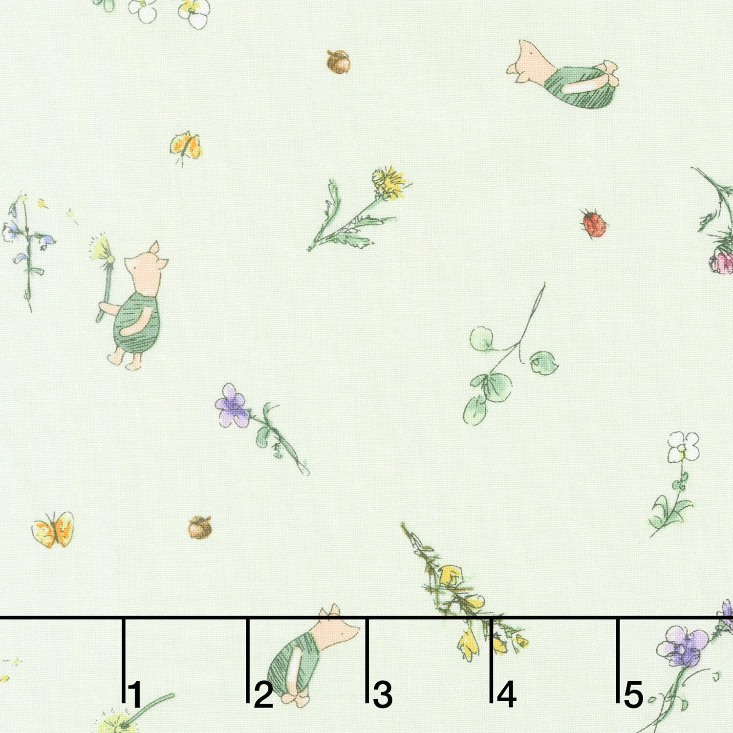 Classic Winnie - Piglets Light Green Yardage