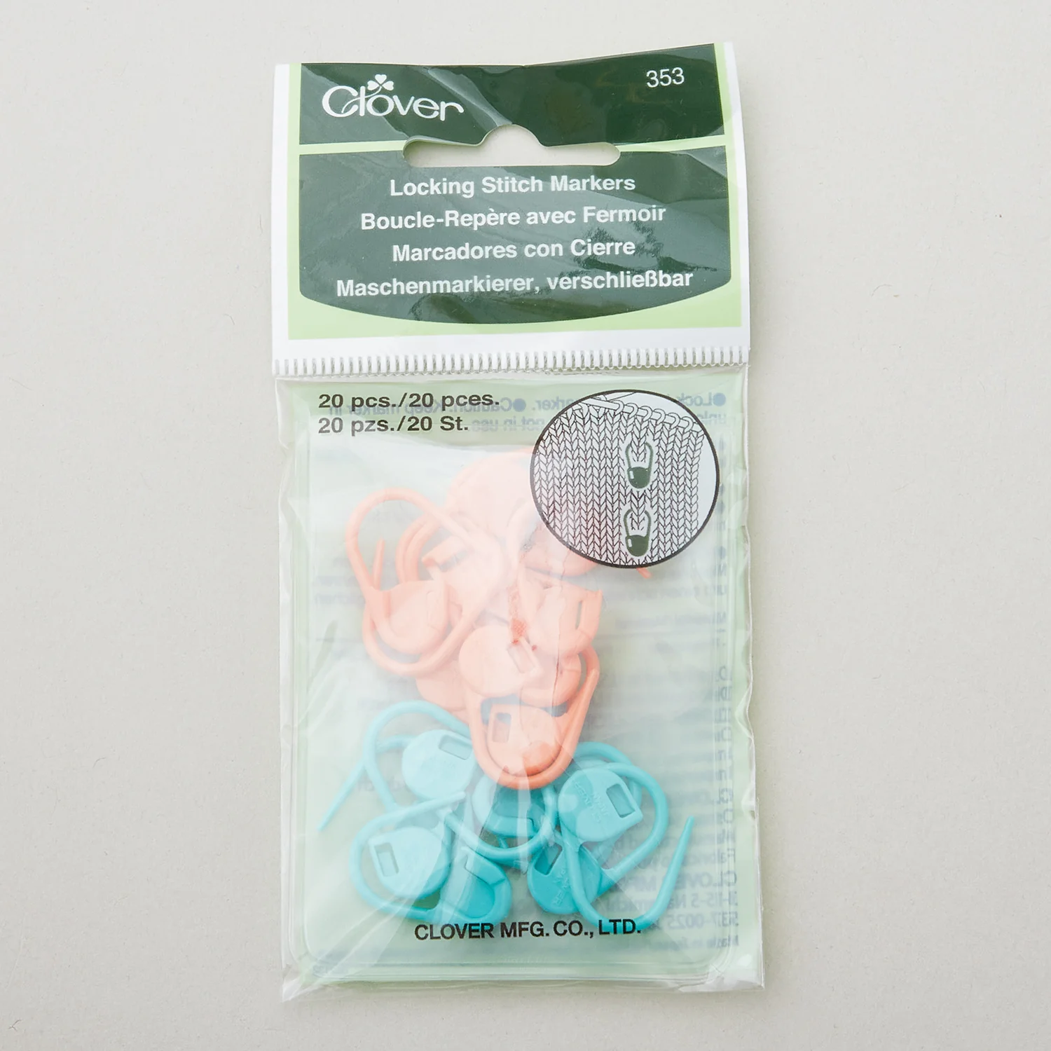 Clover Locking Stitch Markers - 20/pk - Image 3