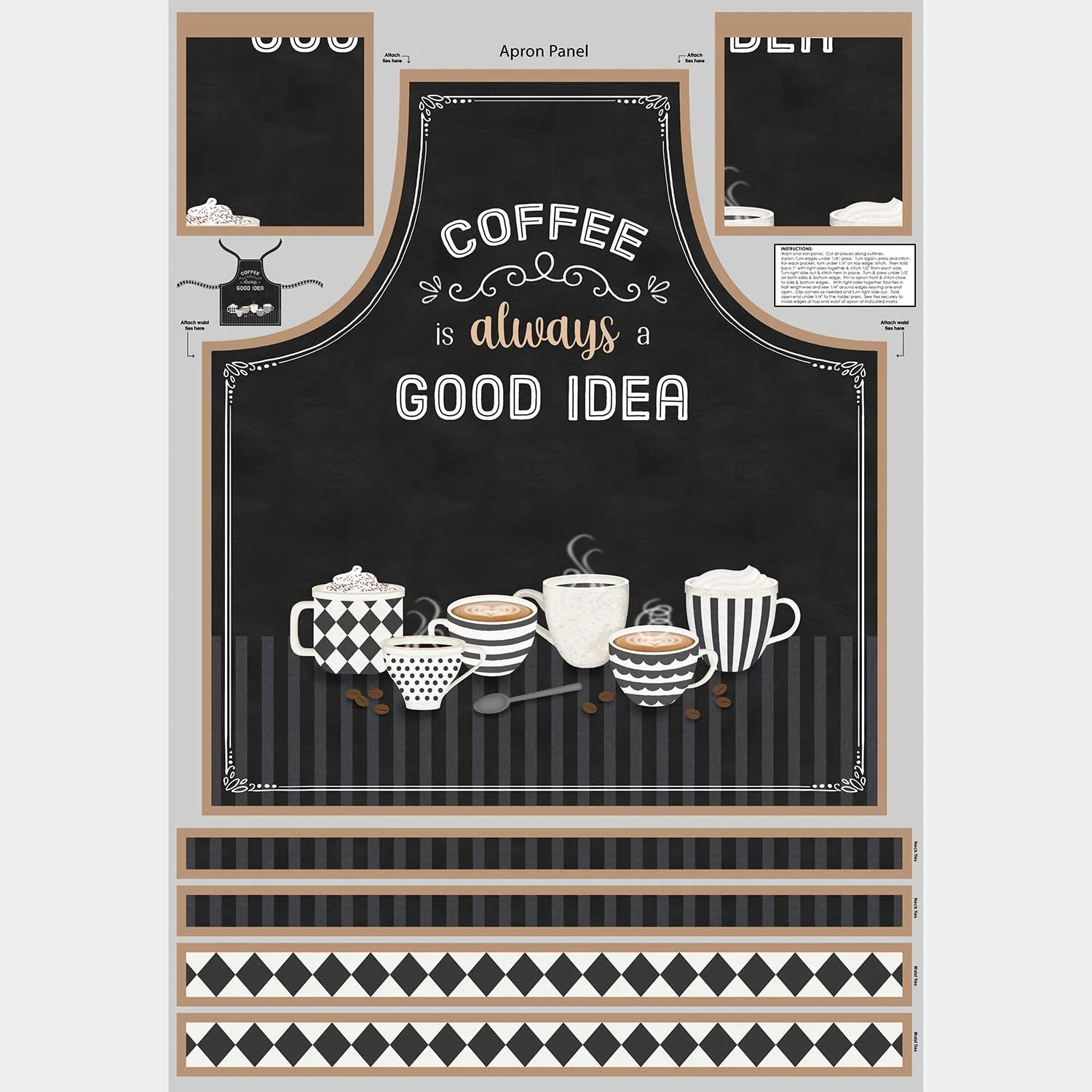 Coffee Life - Apron Multi Panel