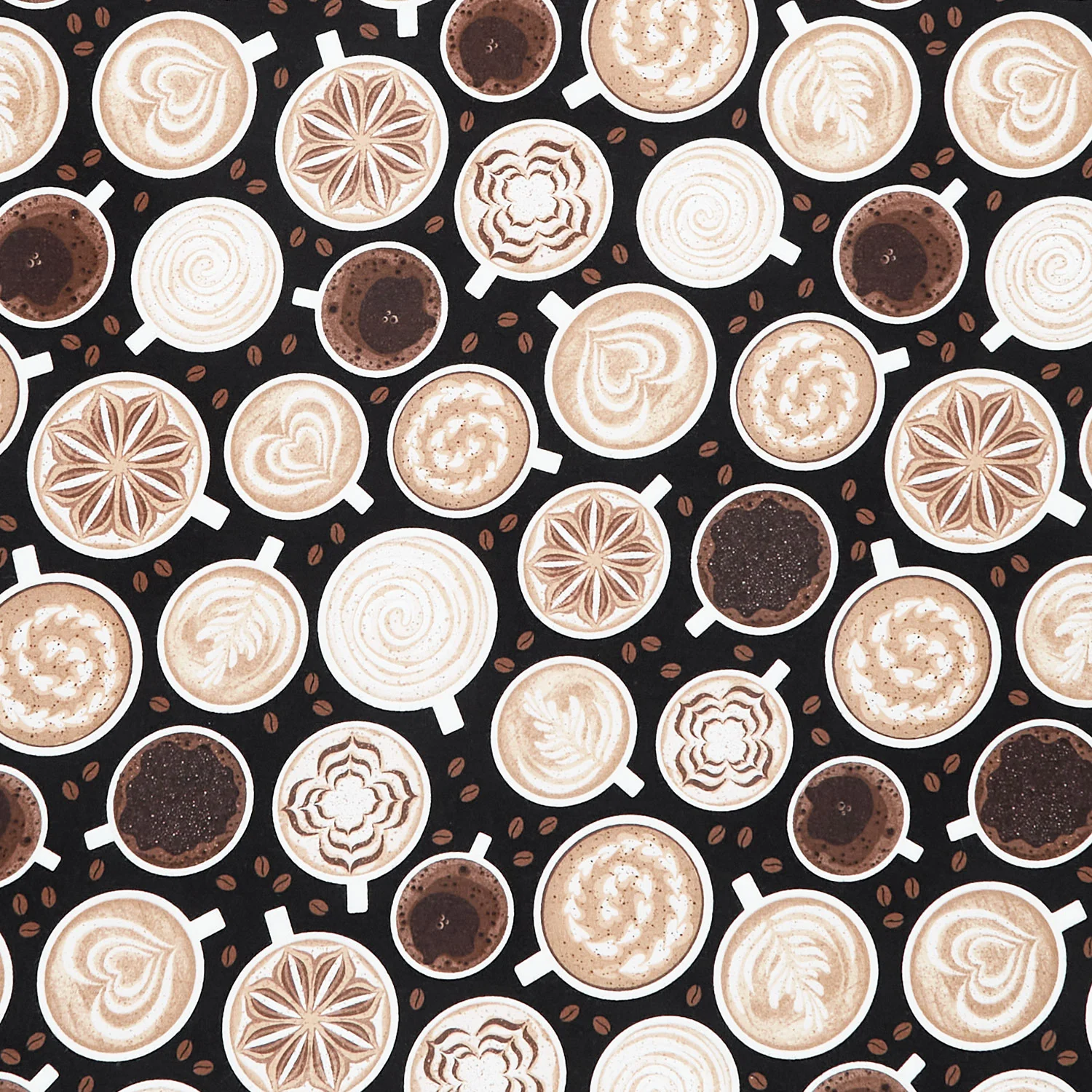 Coffee Life - Coffee Art Black Yardage