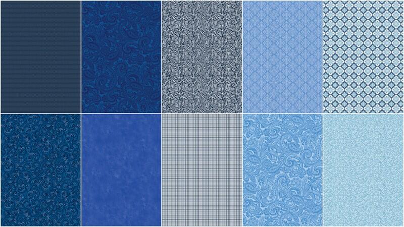 Color Elements Blue Fat Quarter Bundle - 10 Pc - Image 3