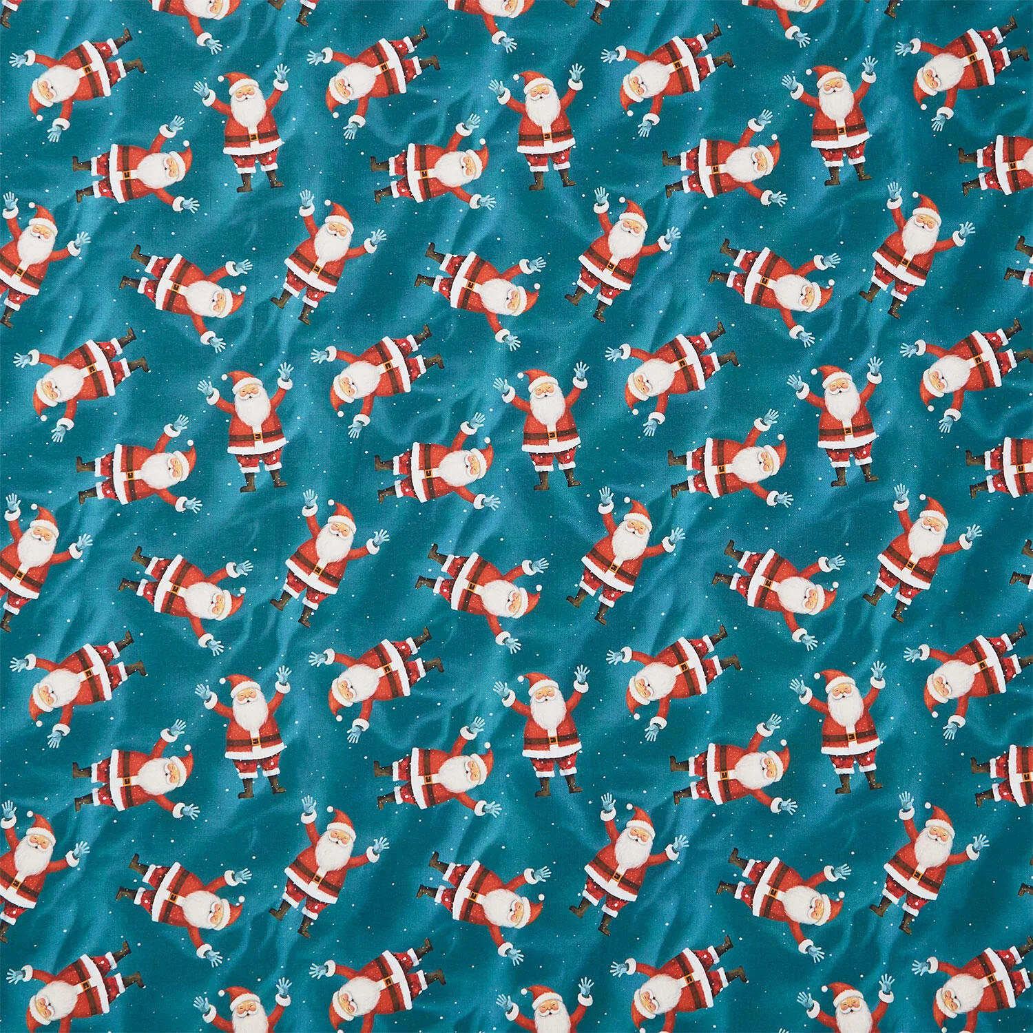 Comfort and Joy - Tossed Santas Blue Yardage