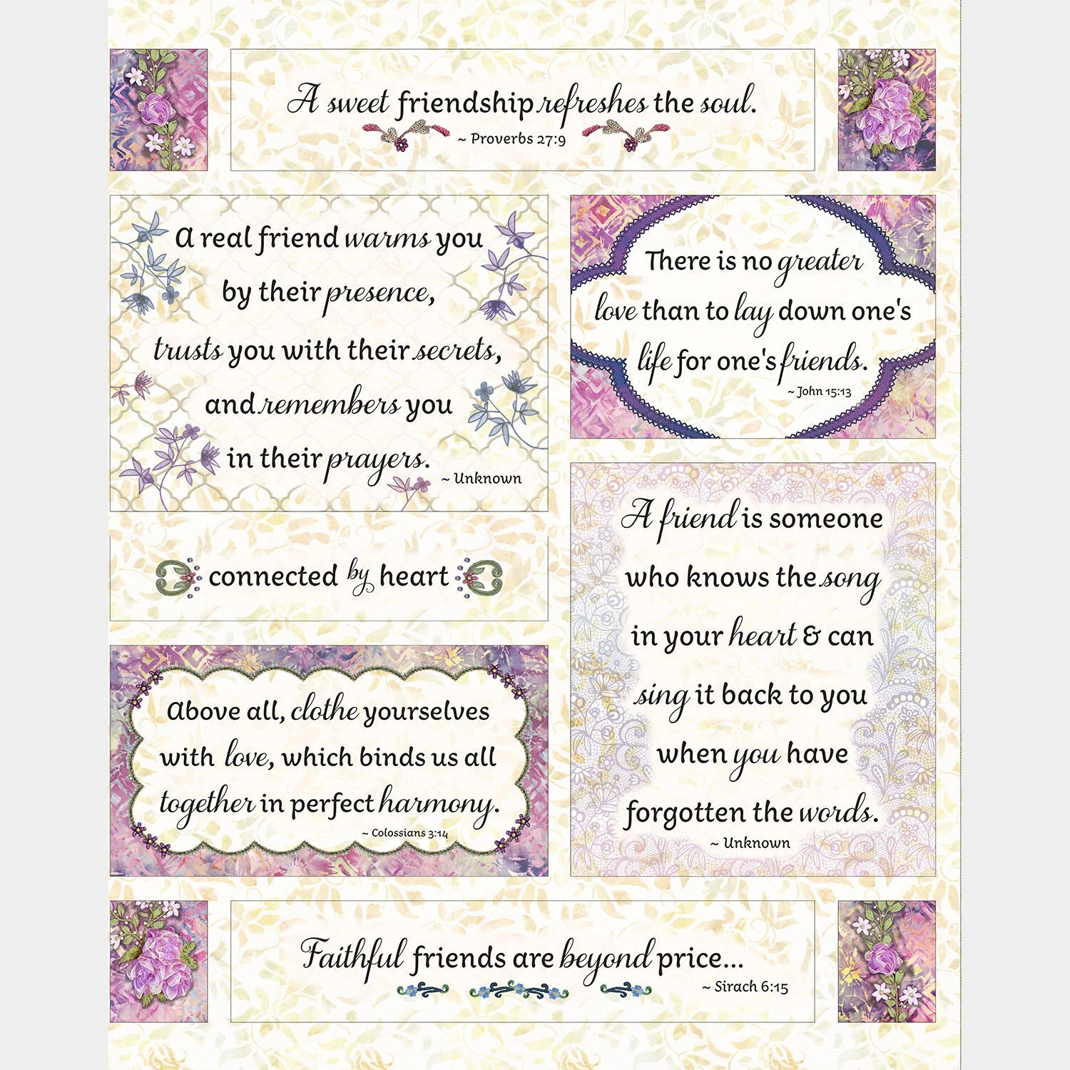 Connected By Heart - Cream Panel
