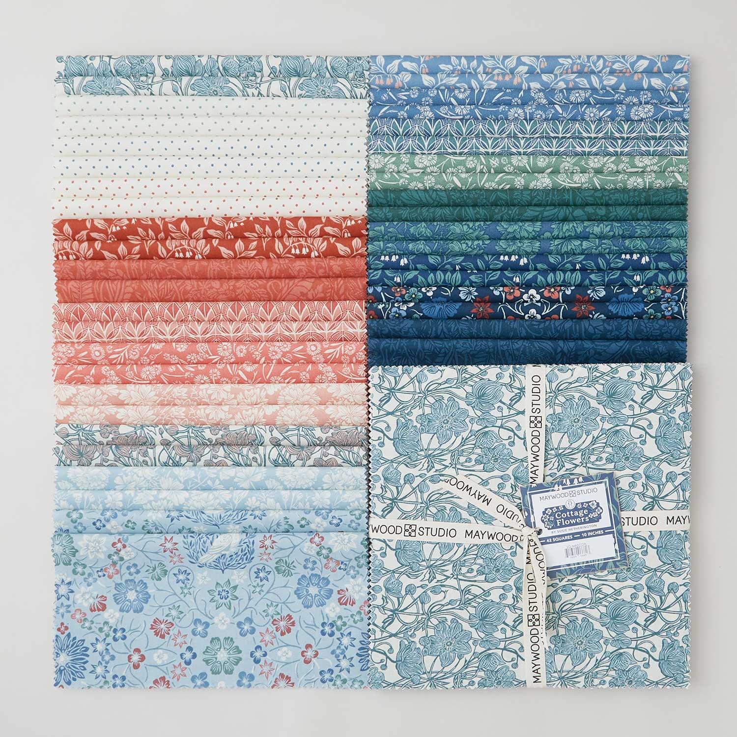 Cottage Flowers 10" Squares