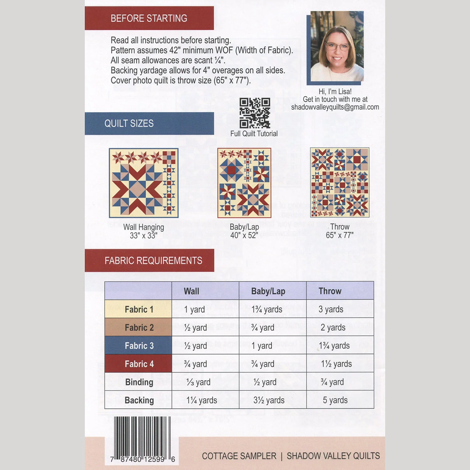 Cottage Sampler Quilt Pattern - Image 2