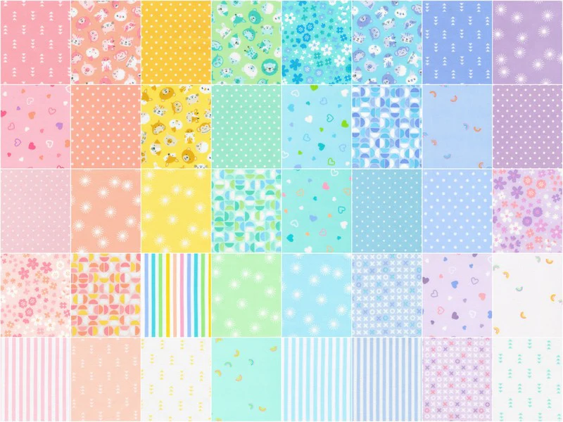 Cozy Cotton Flannels Bright Rainbow Ten Squares - Image 3