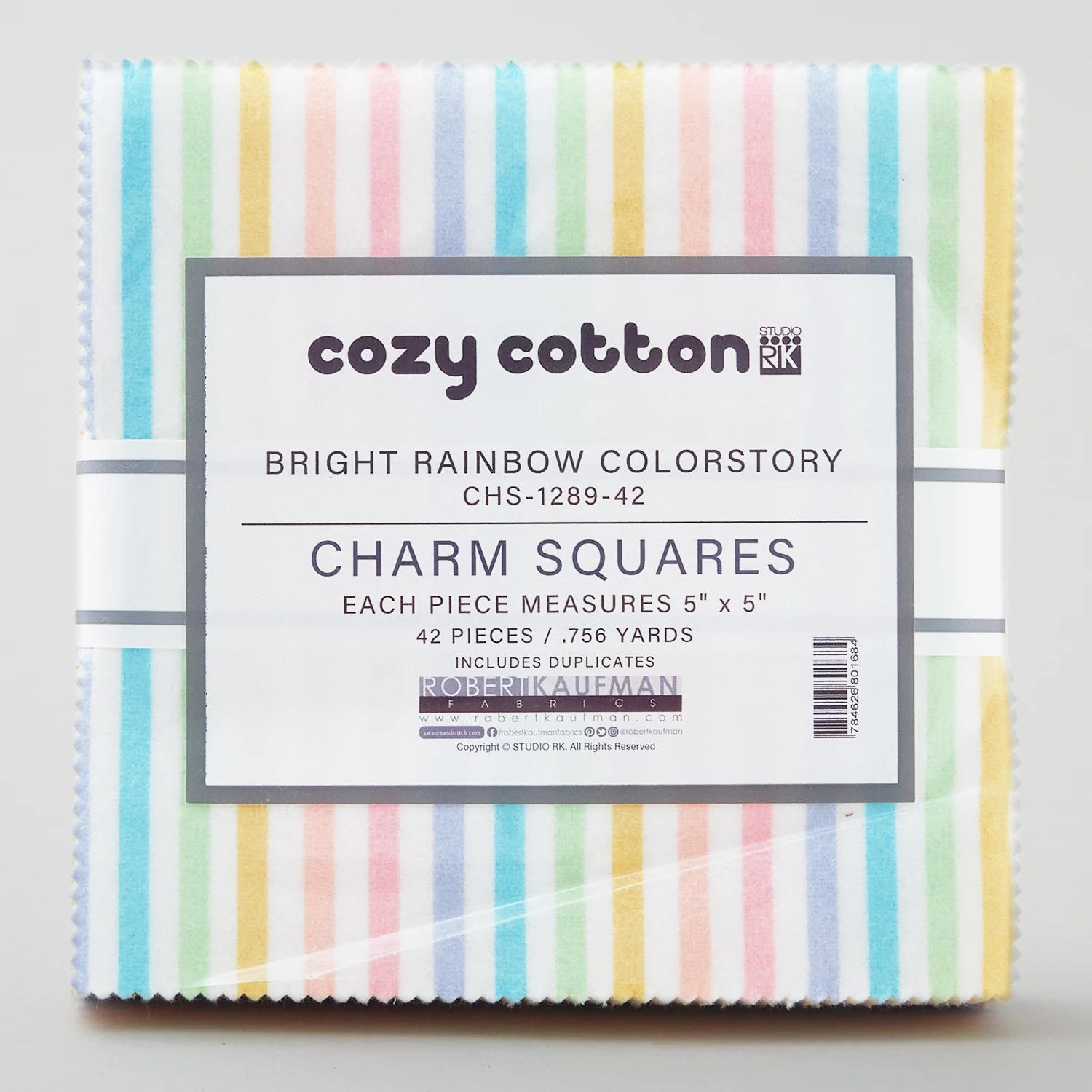 Cozy Cotton Flannels Bright Rainbow Charm Pack - Image 2
