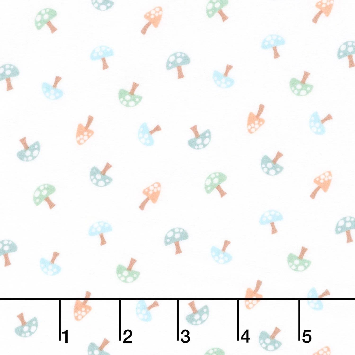 Cozy Forest Comfort Flannel - Forest Mushrooms White Yardage