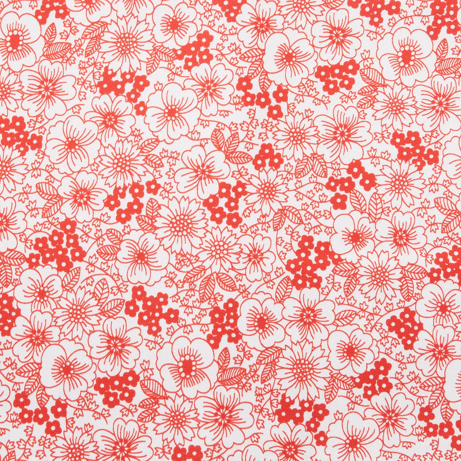 Crimson Posies Favorites - White Packed Florals 2 Yard Cut - Image 2
