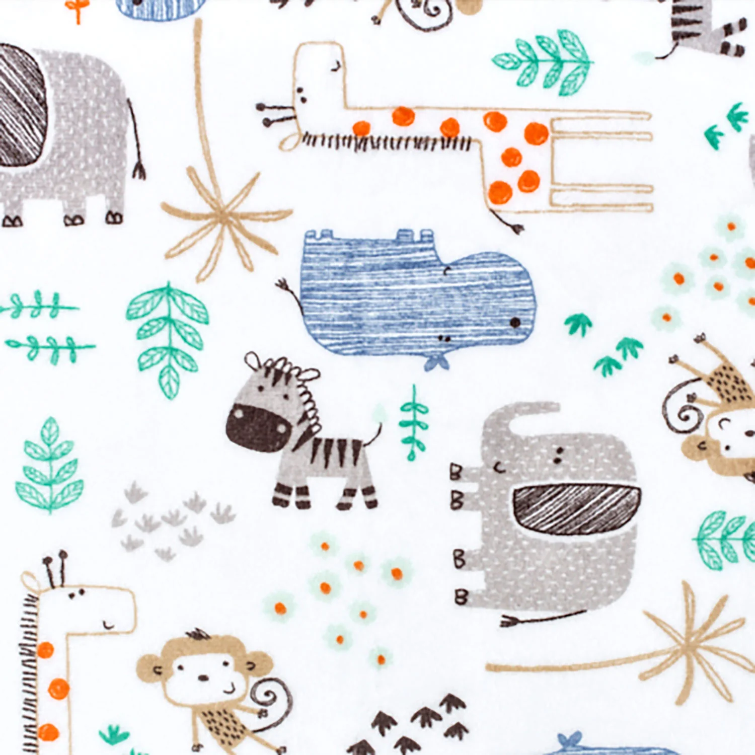 Cuddle® Prints - The Mighty Jungle Denim Digitally Printed Yardage