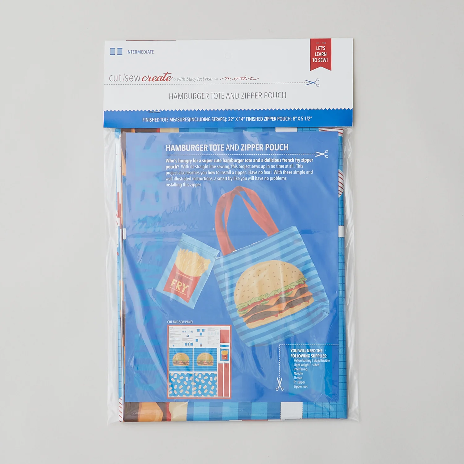 Cut Sew Create Part Two - Hamburger Tote with Zipper Pouch Kit - Image 3