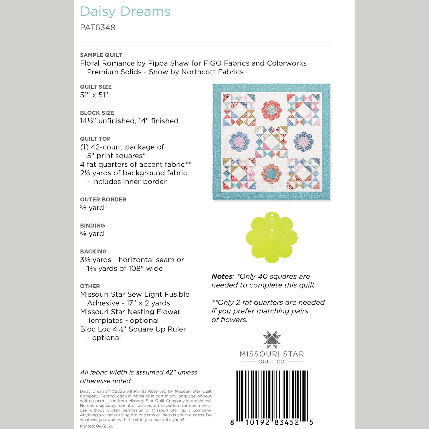 Daisy Dreams Quilt Pattern by Missouri Star - Image 2