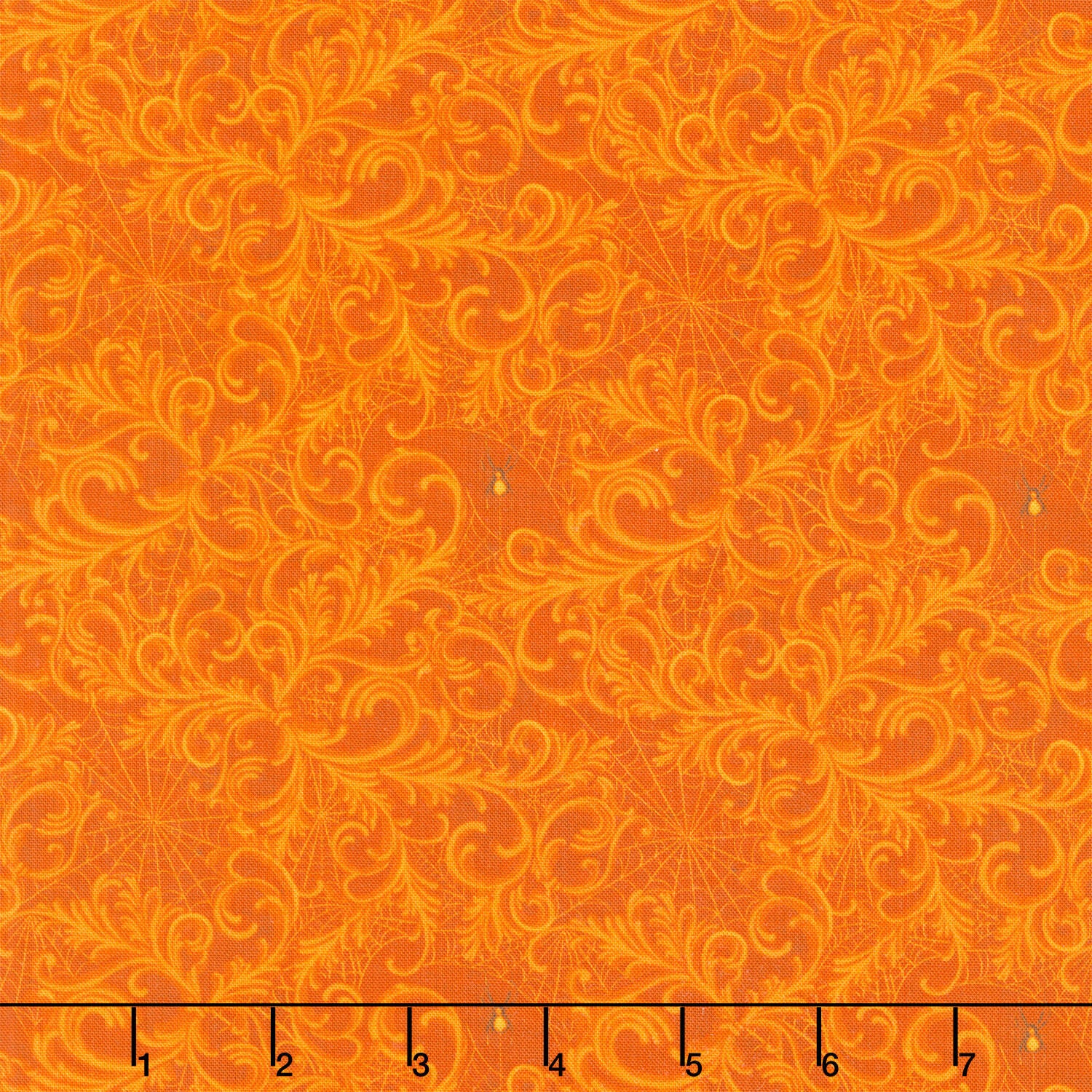 Dark Academia - Scrolls and Webs Dark Pumpkin Yardage