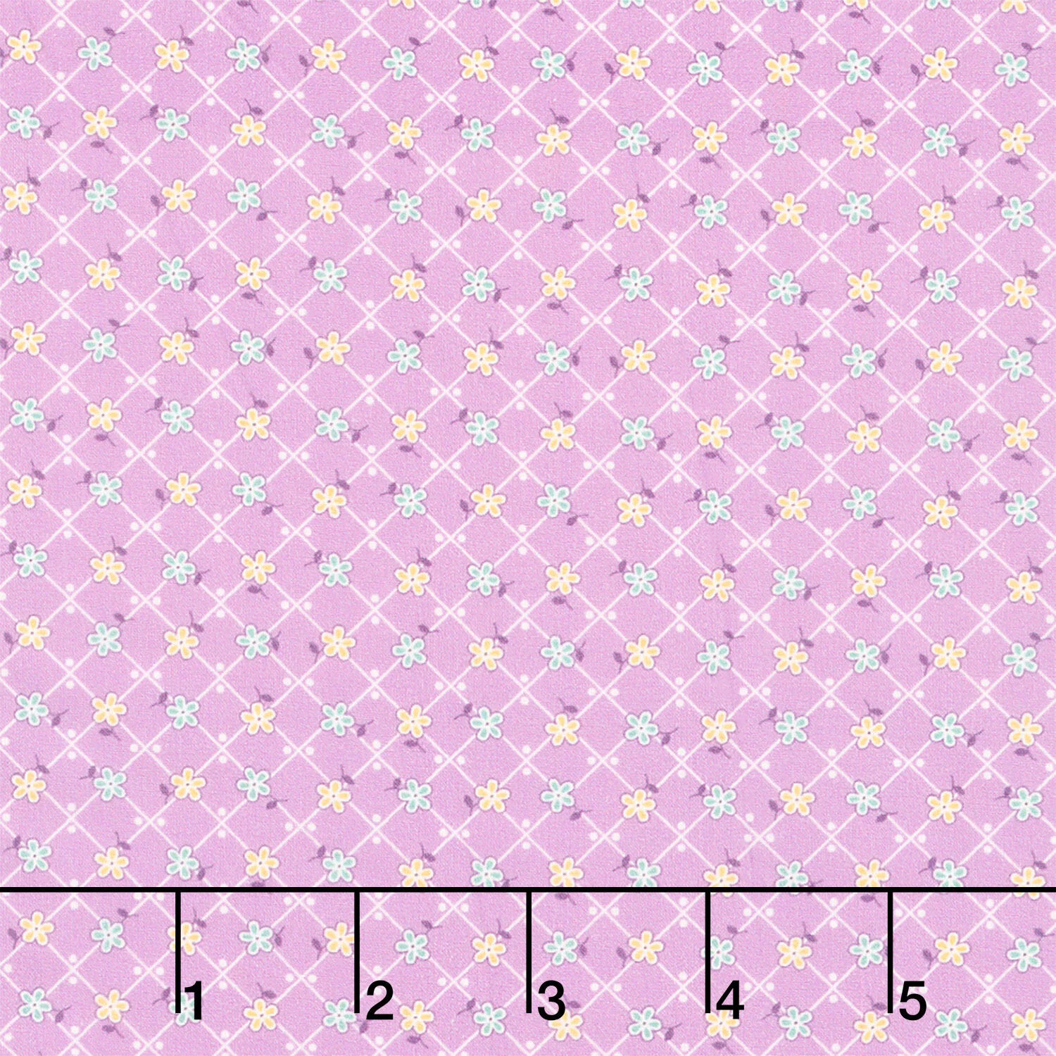 Darlene's Favorites - Flower Geo Squares Lavender Yardage