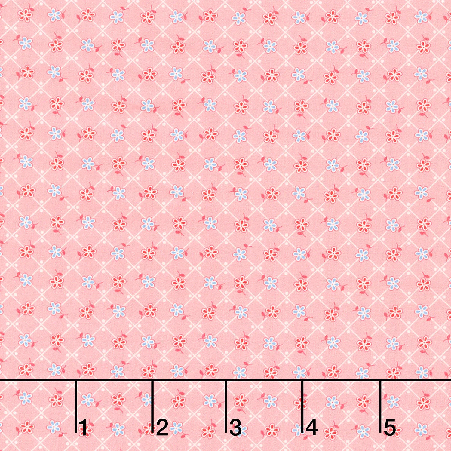 Darlene's Favorites - Flower Geo Squares Pink Yardage