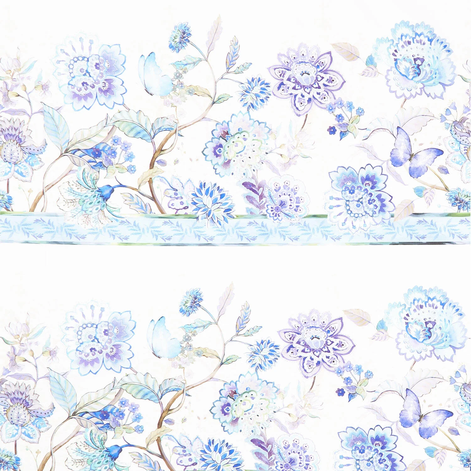 Daydreams - Border Stripe Periwinkle Yardage