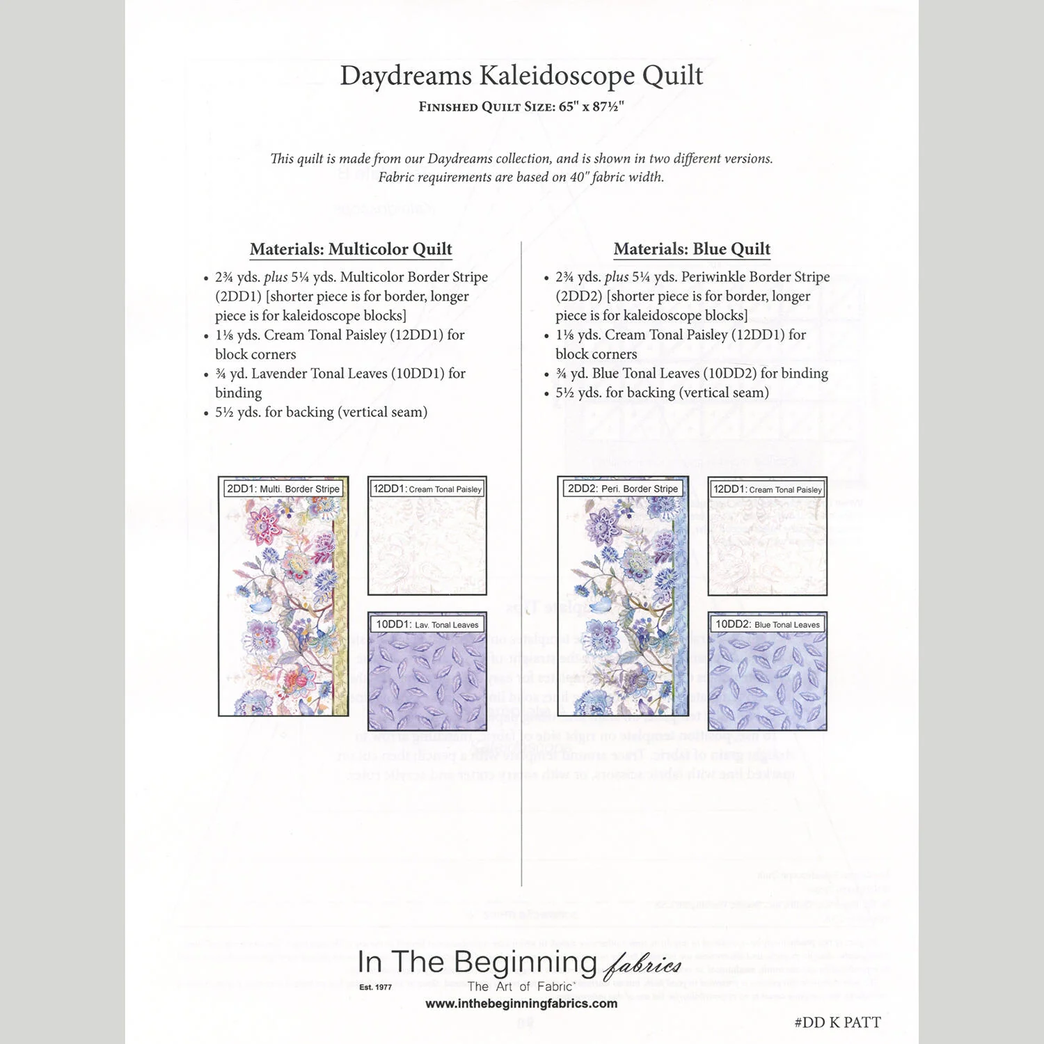 Daydreams Kaleidoscope Quilt Pattern - Image 2