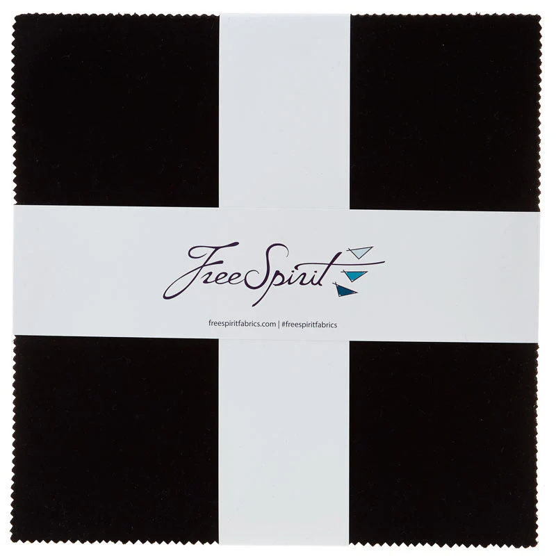 Designer Essential Solids Black 10" Squares