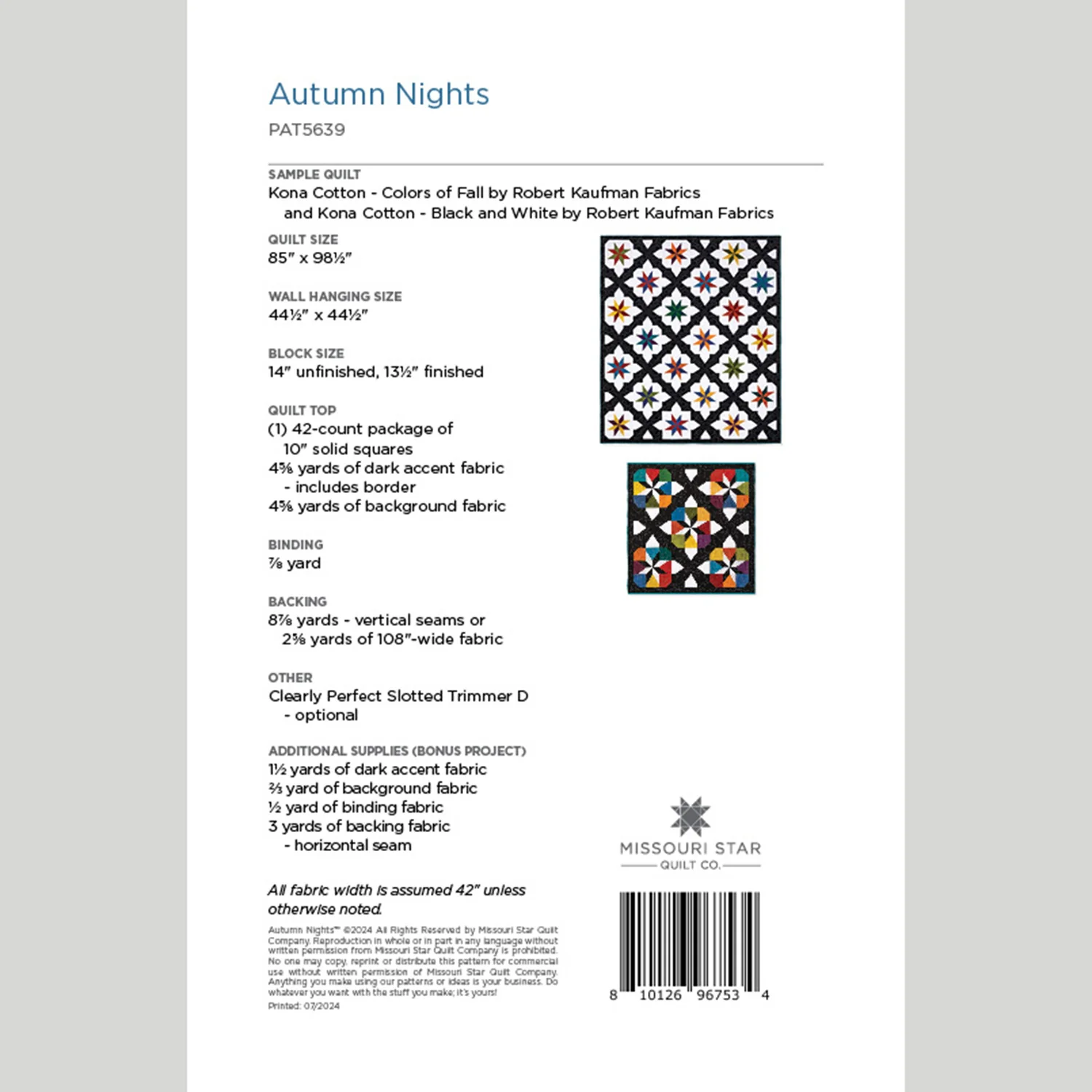 Digital Download - Autumn Nights Quilt Pattern by Missouri Star - Image 2