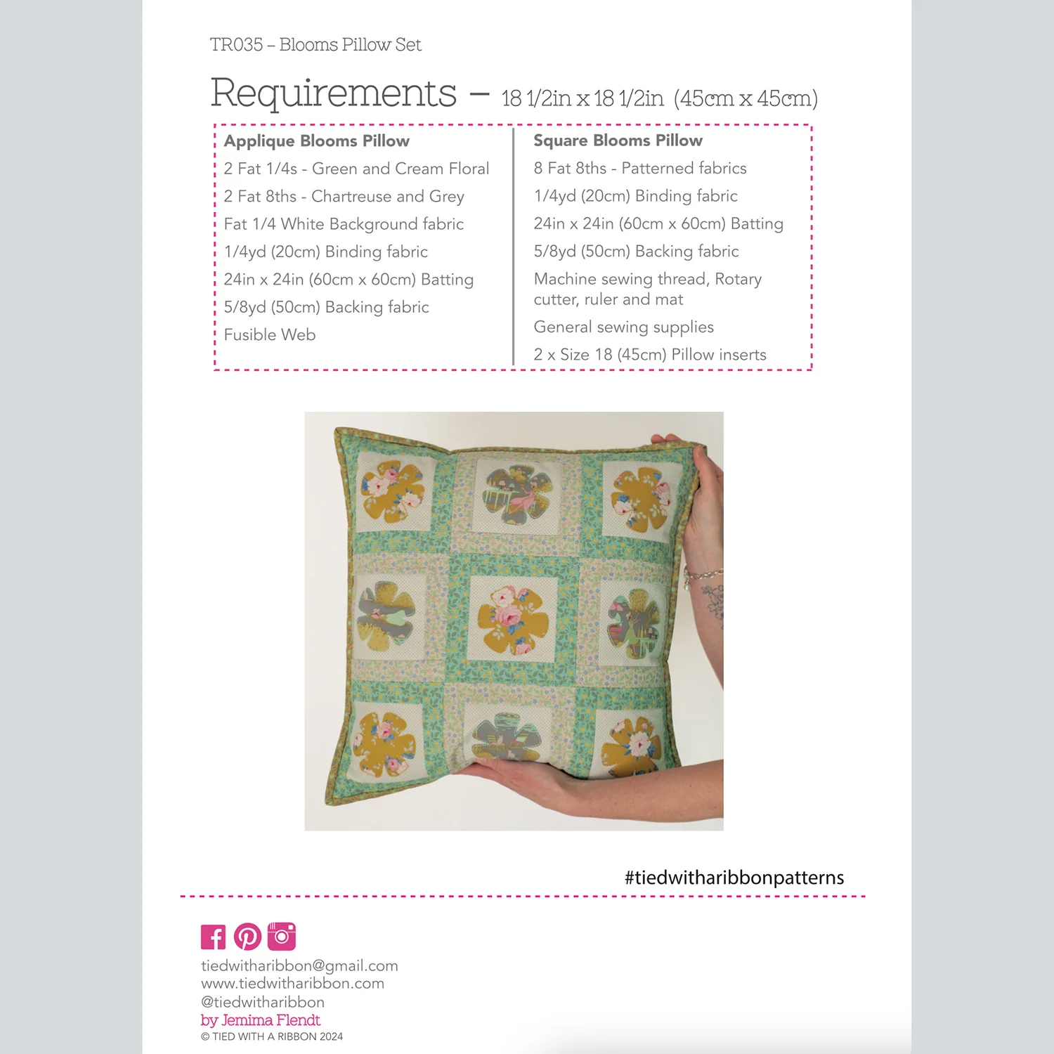 Digital Download - Blooms Pillow Set Pattern - Image 2
